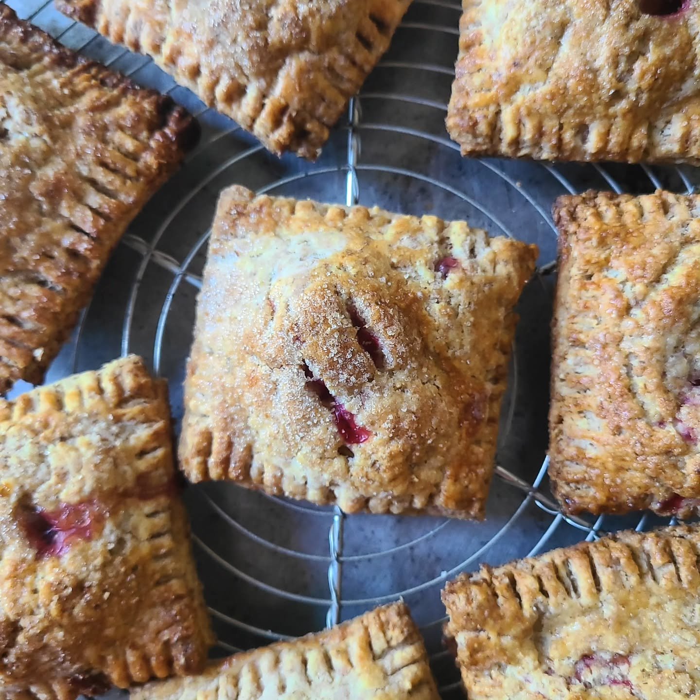 Peach Melba hand pies with whole wheat crust.  Wheat grown on Morgan's Ford Farm and ground at the historic Burwell Morgan Mill. 🥧 

#summerisforpie #virginiagrown