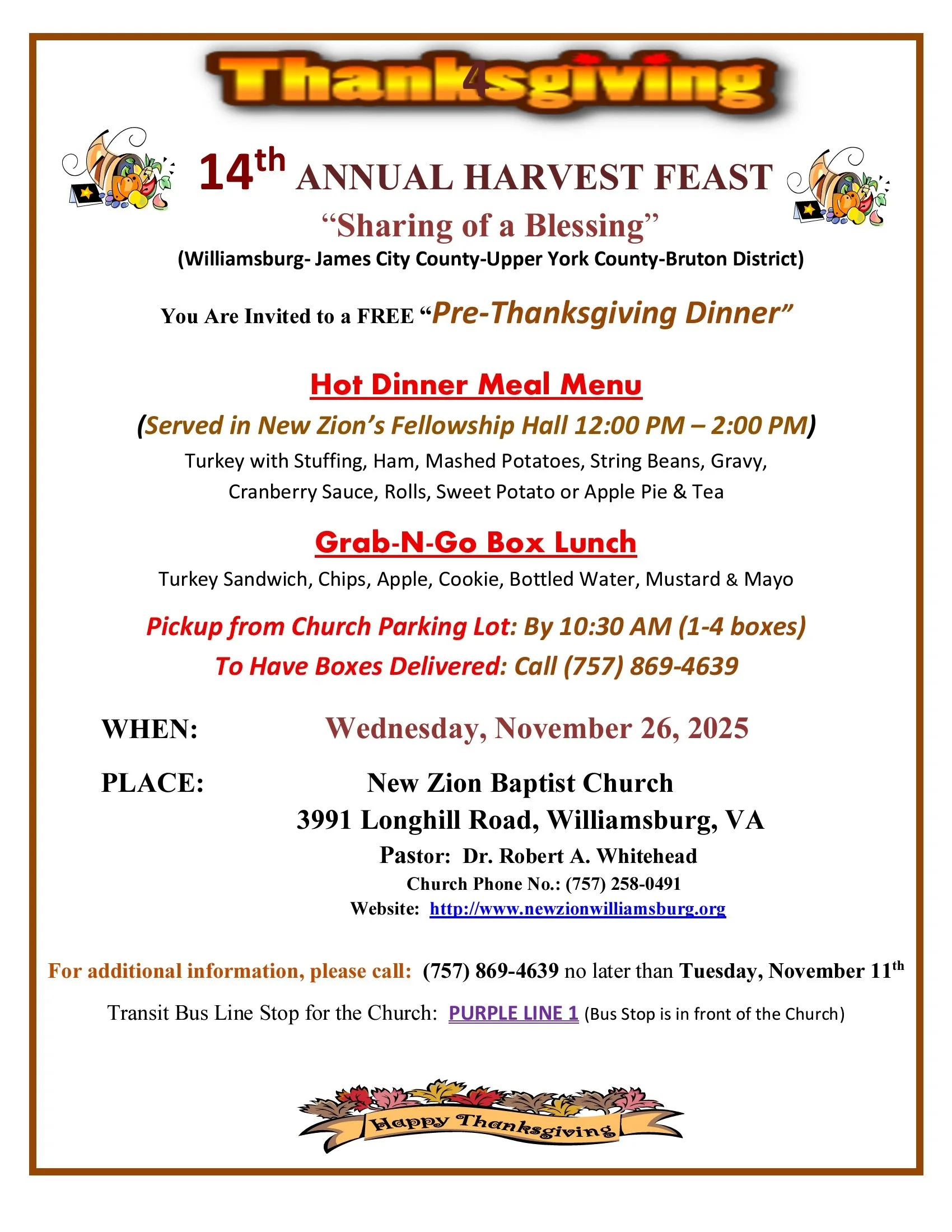 NZBC 14th Annual Harvest Feast