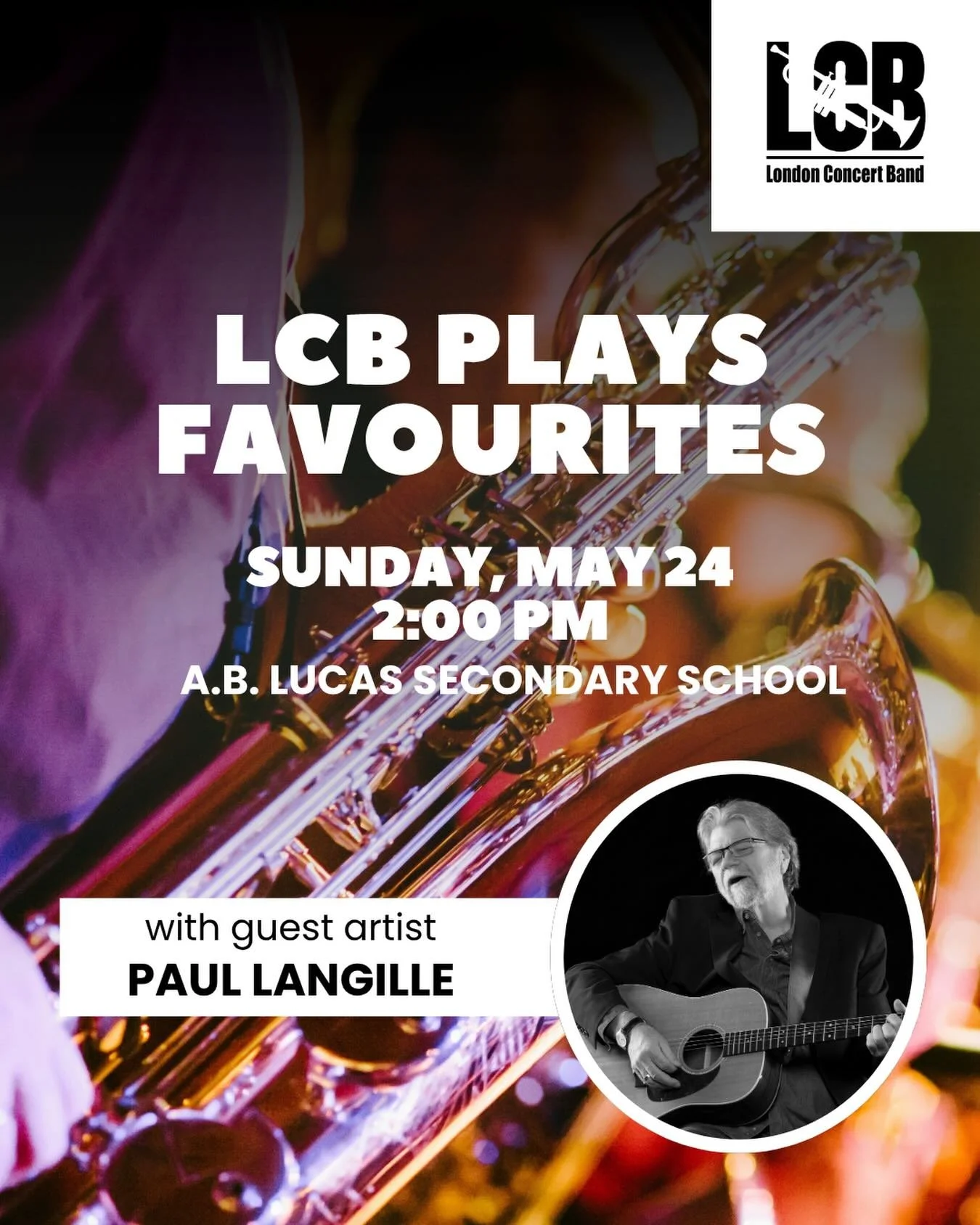 Mark your calendars for our next concert: LCB Plays Favourites!

🗓️ Sunday, May 24 at 2:00 pm
📍A.B. Lucas Secondary School

LCB Plays Favourites brings together a lively program of beloved show tunes, popular hits, jazz, and classic wind band selec