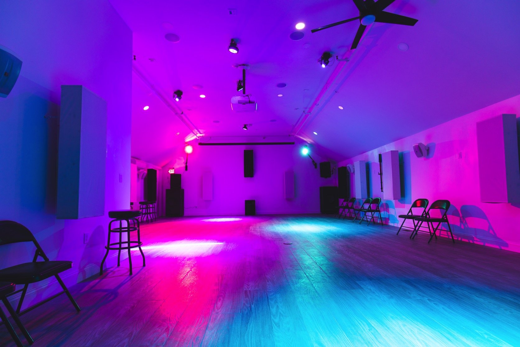 076A5619+Boston Studio+Rental+Stoughton+Event+Function+Hall+Rent+Party+Venue+Dark+Pink+Blue+Uplighting.jpg