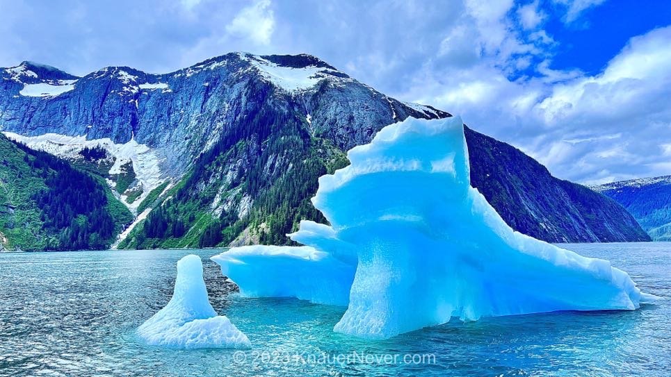 Radiant glacier ice near Juneau