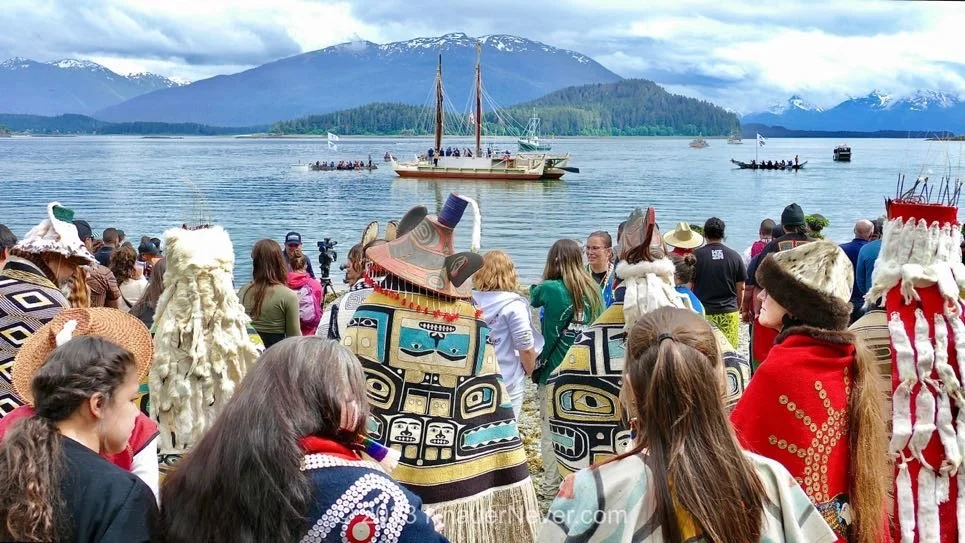 Ceremonial welcome of Hōkūleʻa to Auke Bay