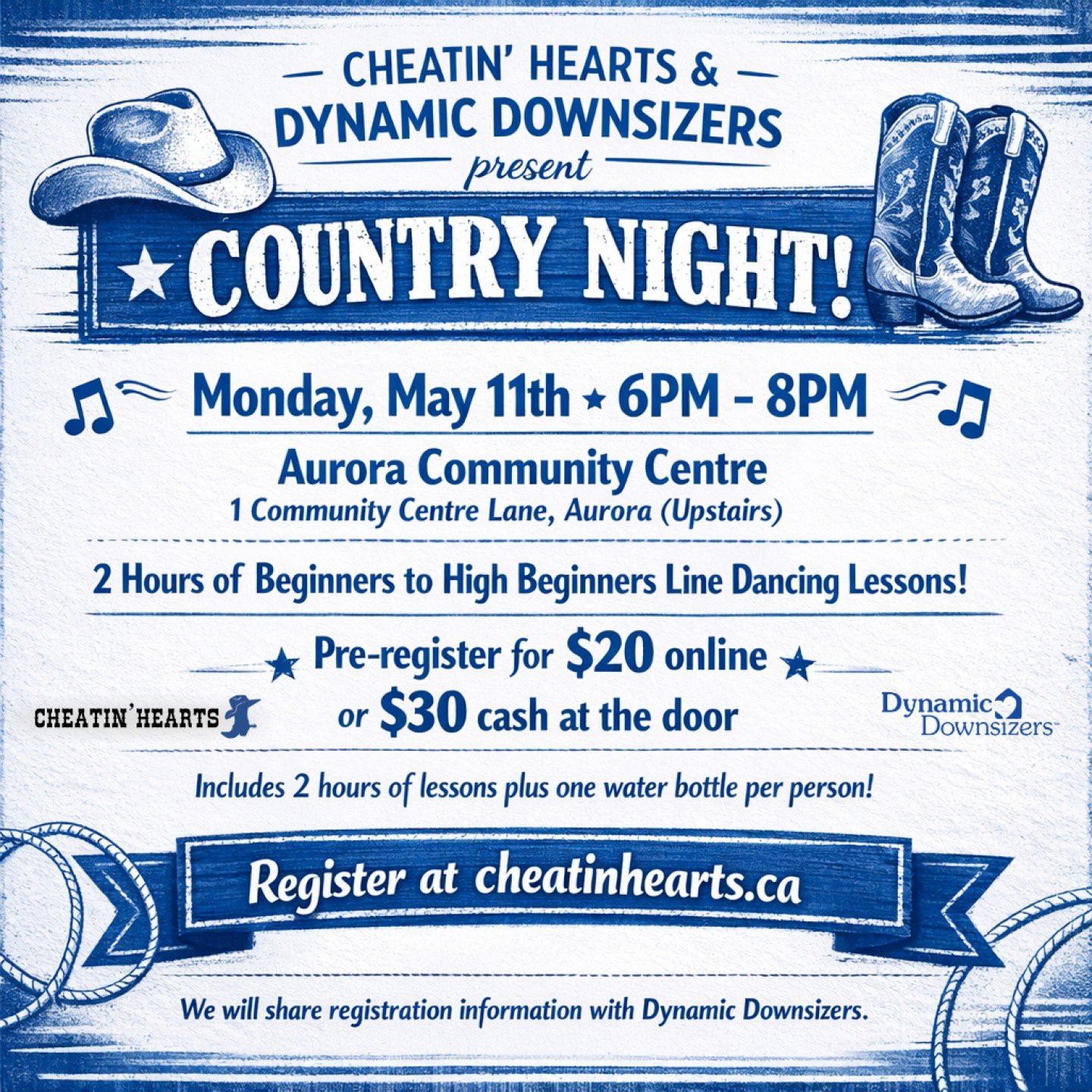 Ready to kick up your heels? 🤠

Join us and @cheatinhearts for an exciting evening of line dancing! This event is open to everyone, whether you're a pro or a beginner. Just come ready to have fun and meet new people! 

Line dancing is a fantastic wa
