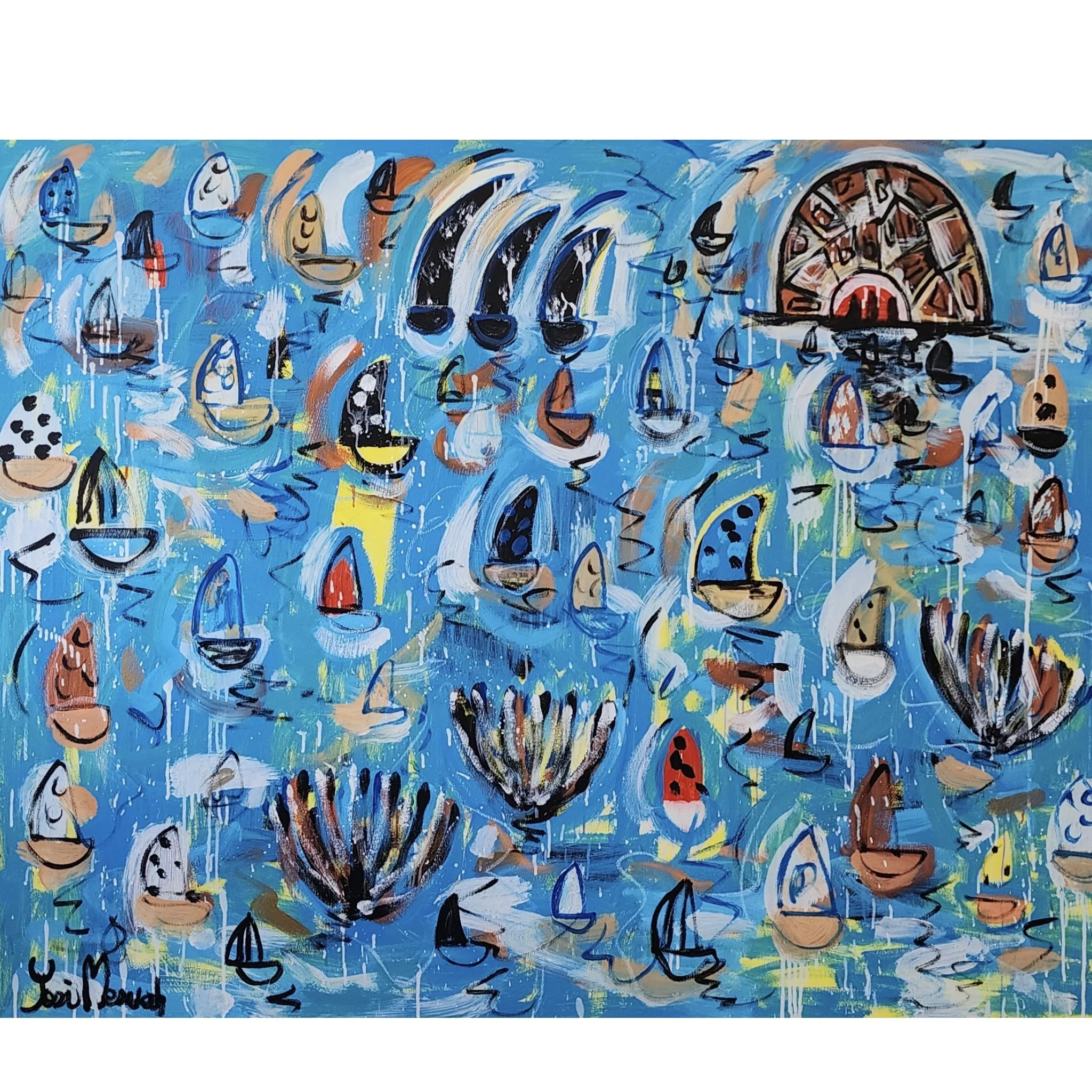 Blue Coral Sea Summer Day