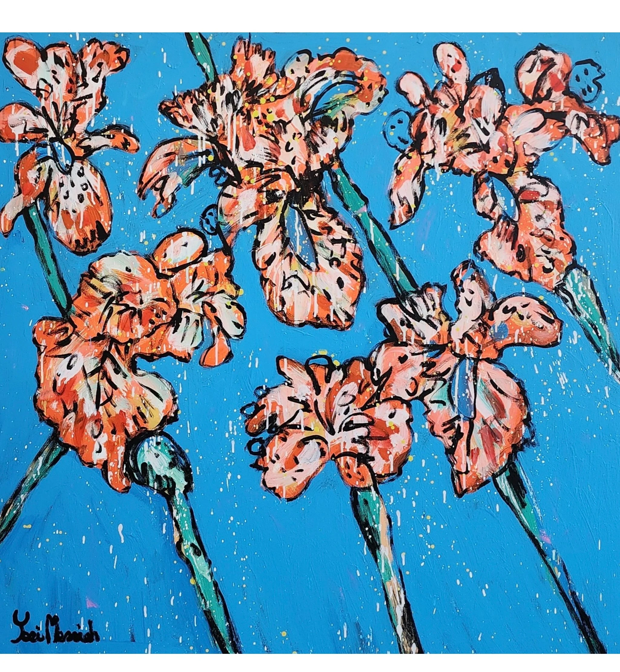 Elegant Orange Irises