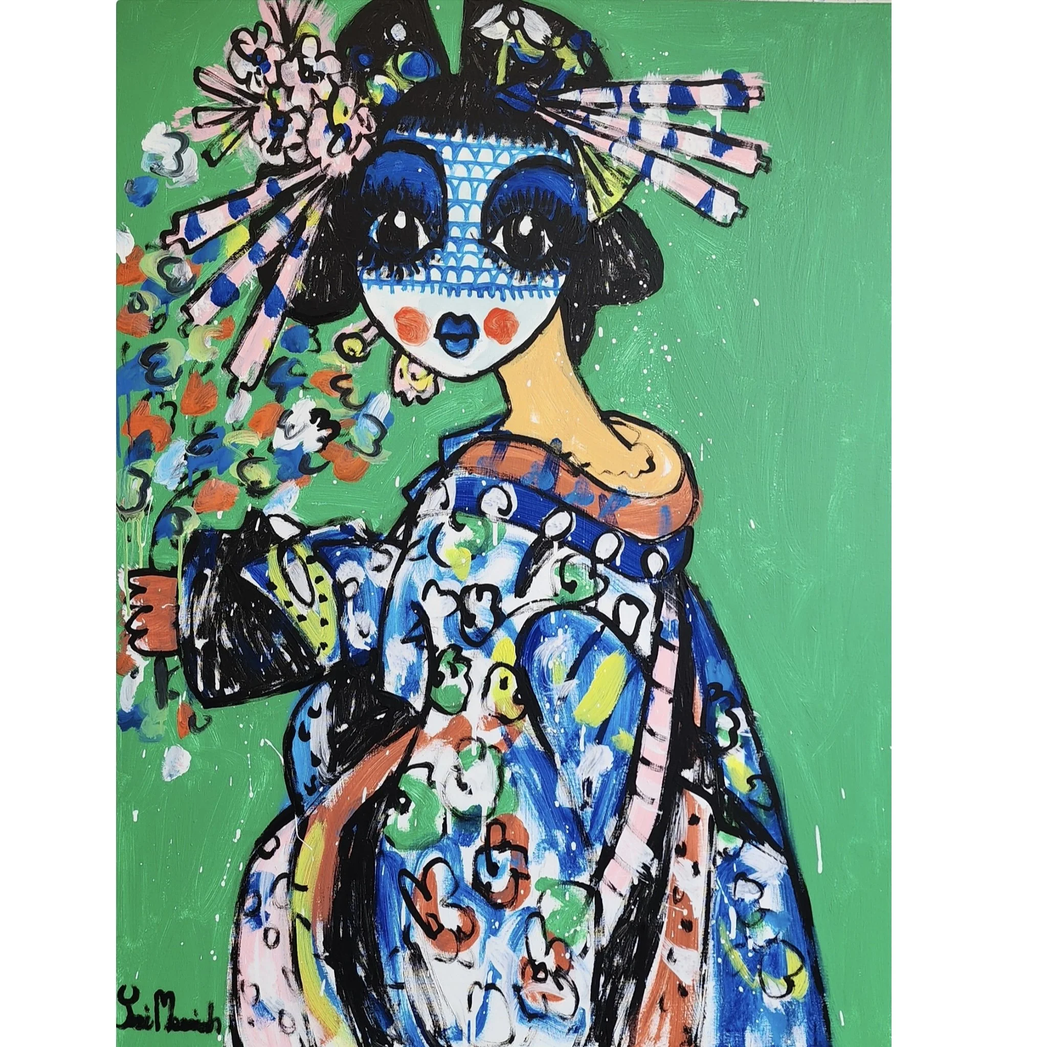 Emerald Green Empress With Flowers