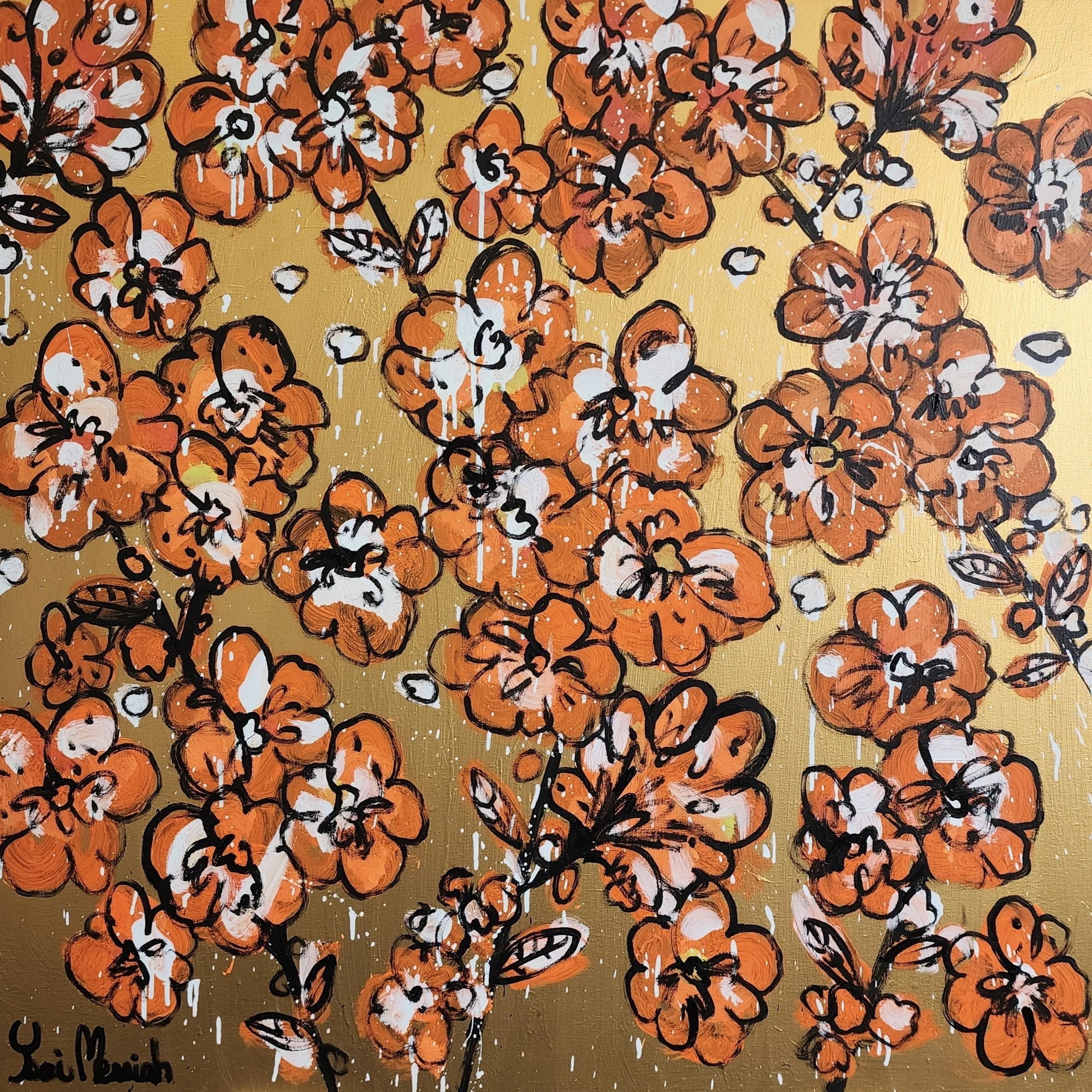 Golden Fire Orange Cherry Blossoms