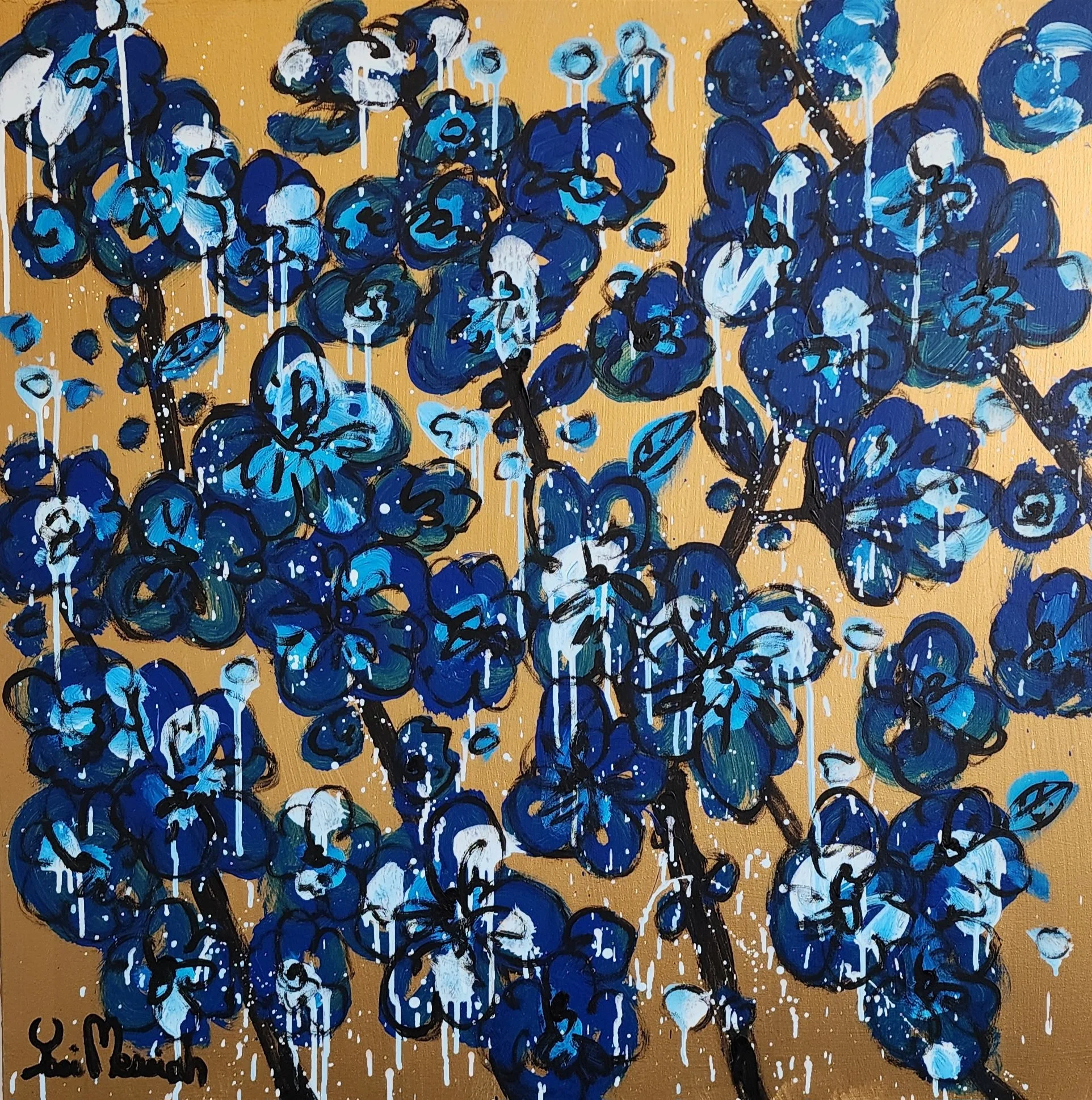 Night Blue Cherry Blossom