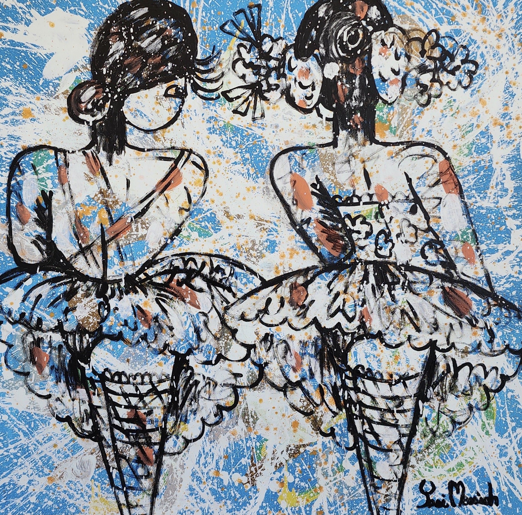 Twin Dancers Blue Sky