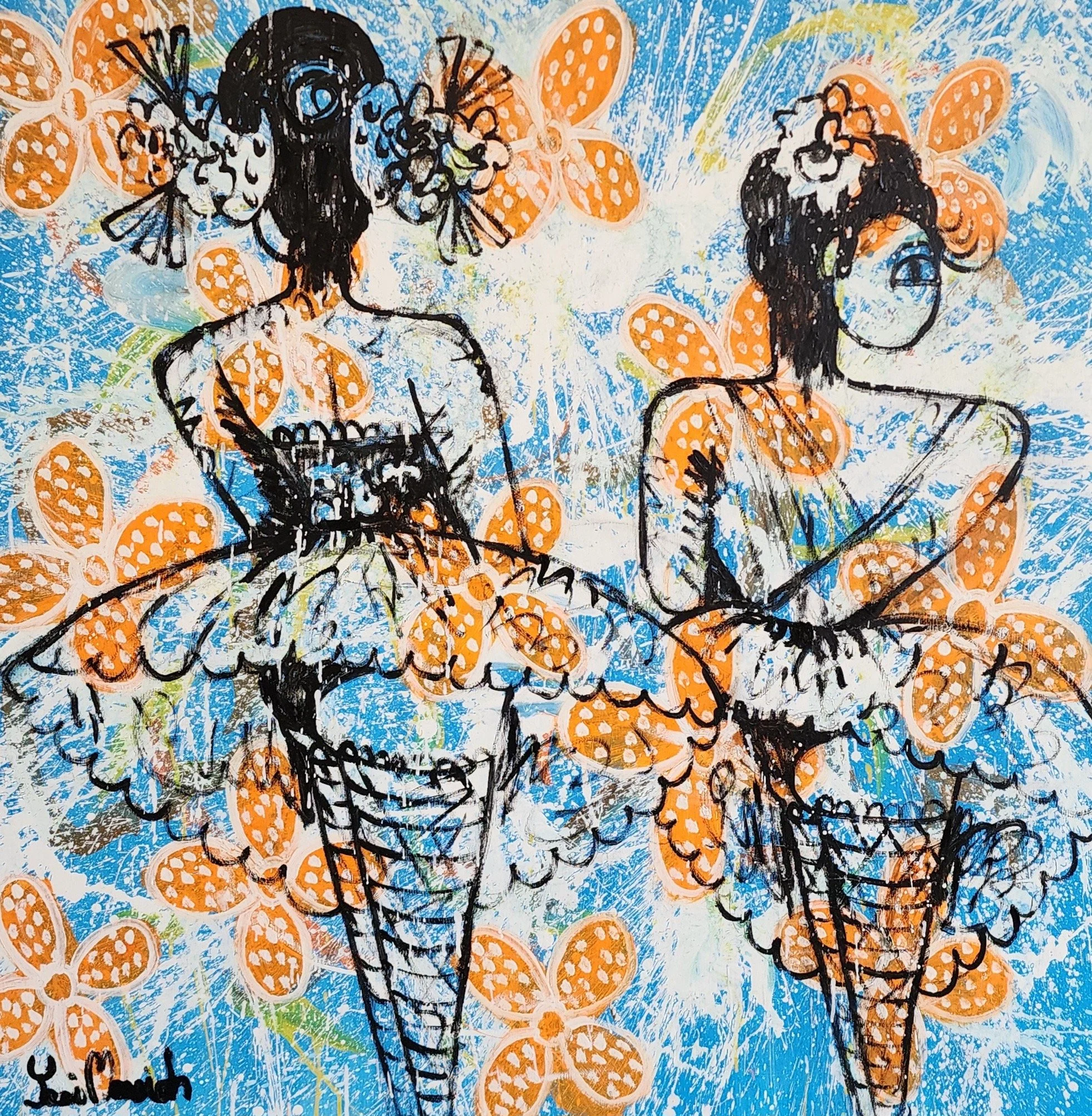 Twin Dancers Orange Blossom