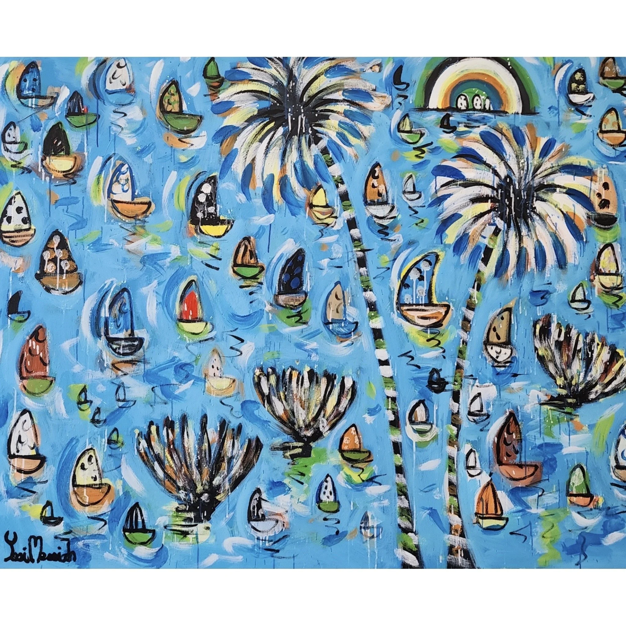 Blue Coral Sea Summer Day