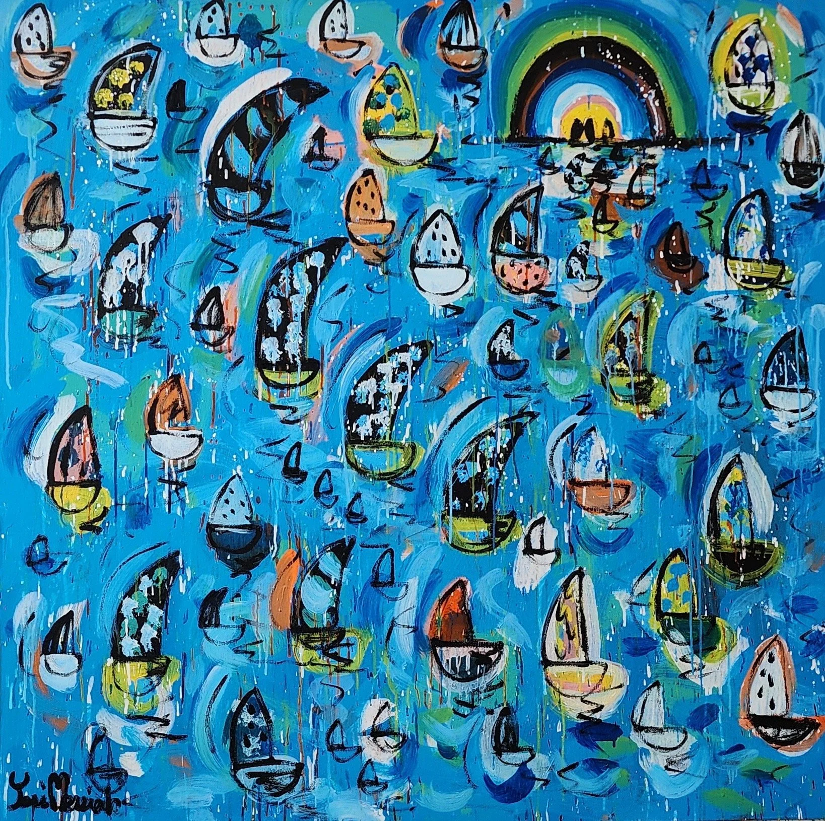 Shimmering Blue Water Abstraction harbour Side 