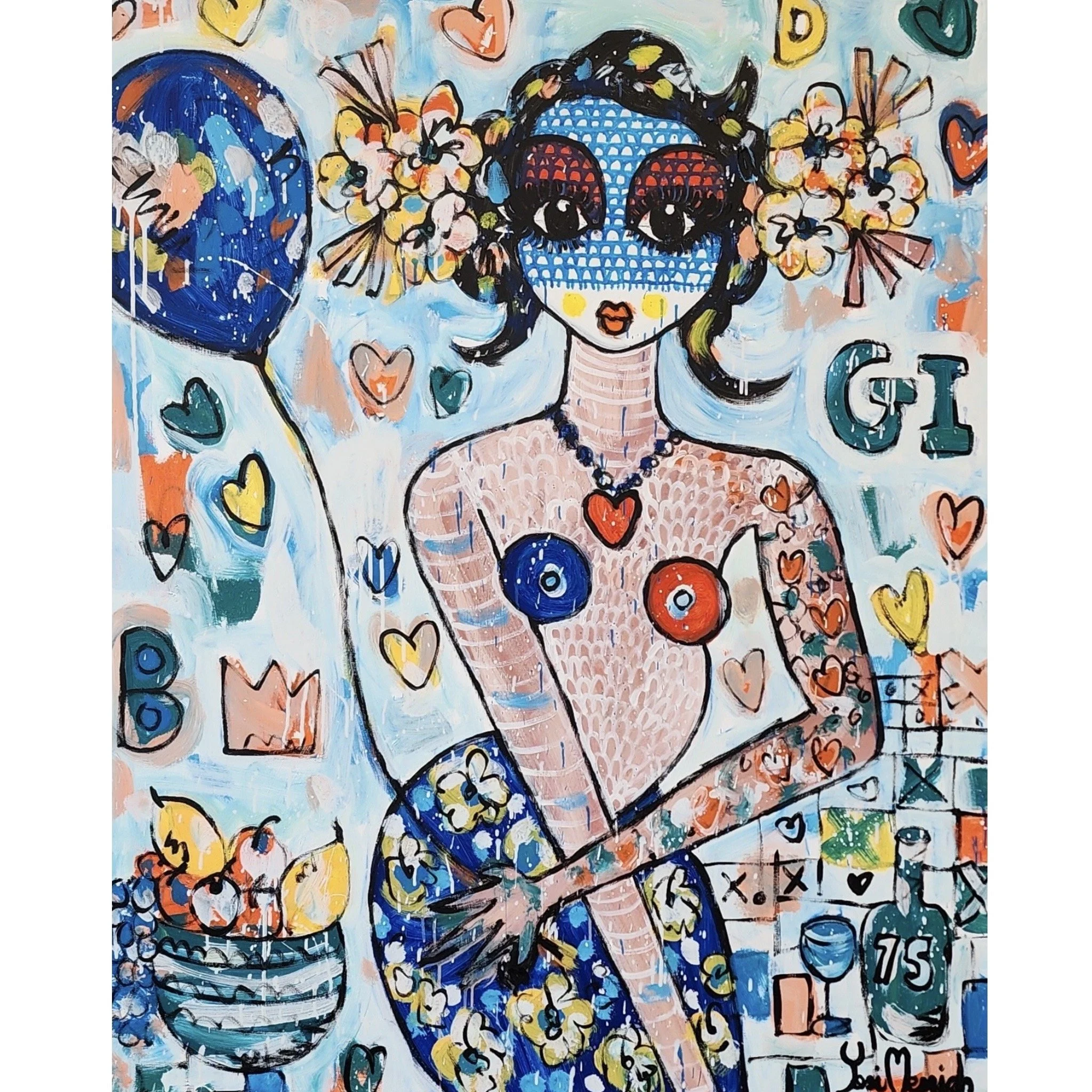 Flower Girl Holding A Blue Balloon