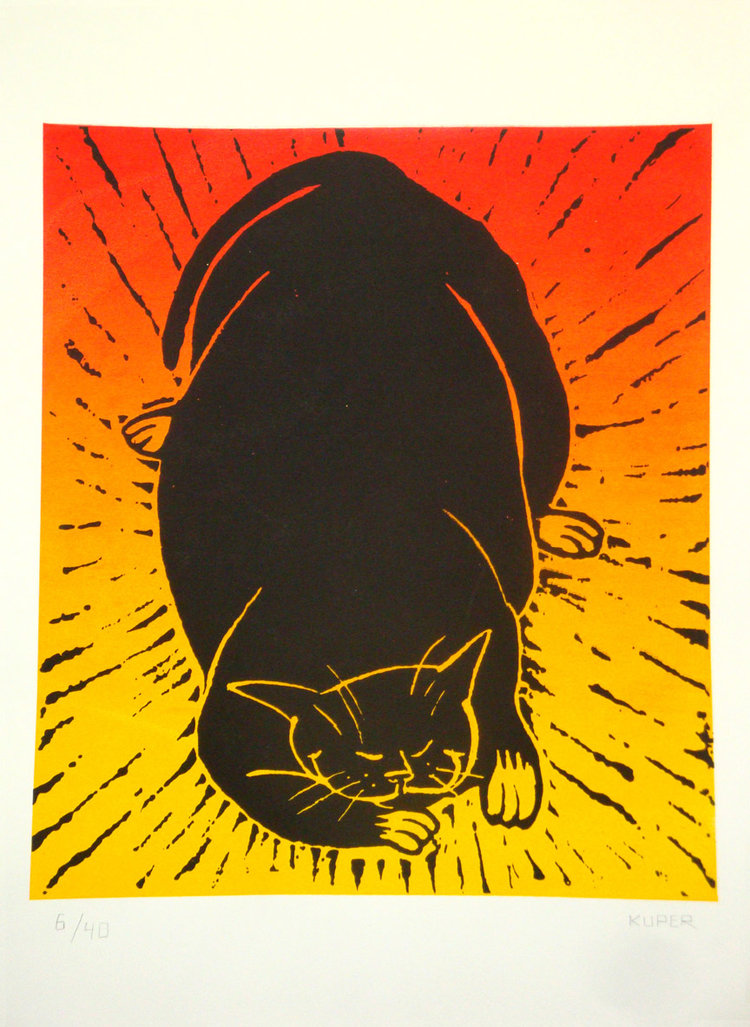 "Fat Cat" Silkscreen Print