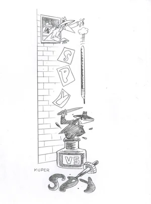 Peter Kuper | Spy Vs Spy Sketch: "Ink" | Peter Kuper