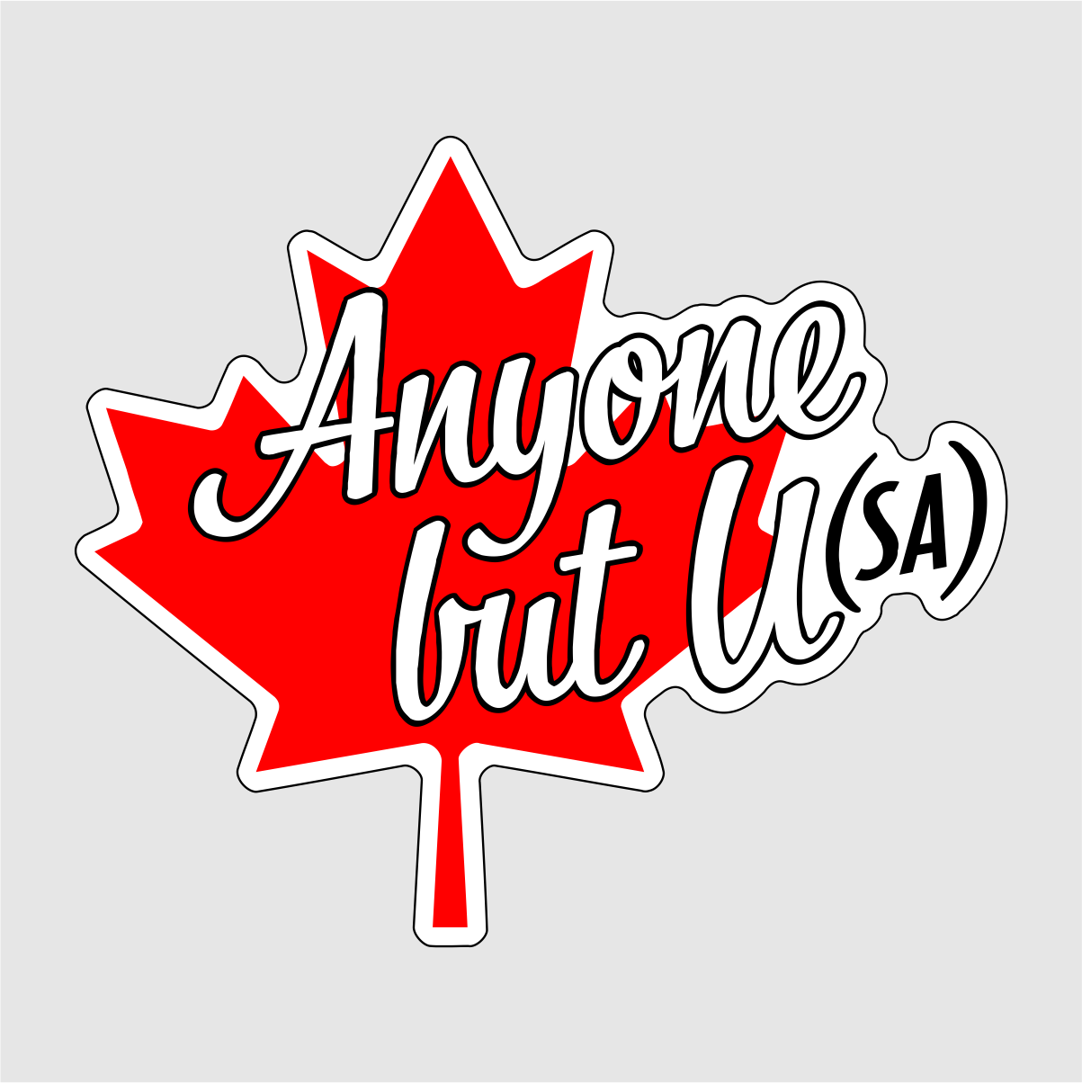 "Anyone but U(sa)" Vinyl Sticker