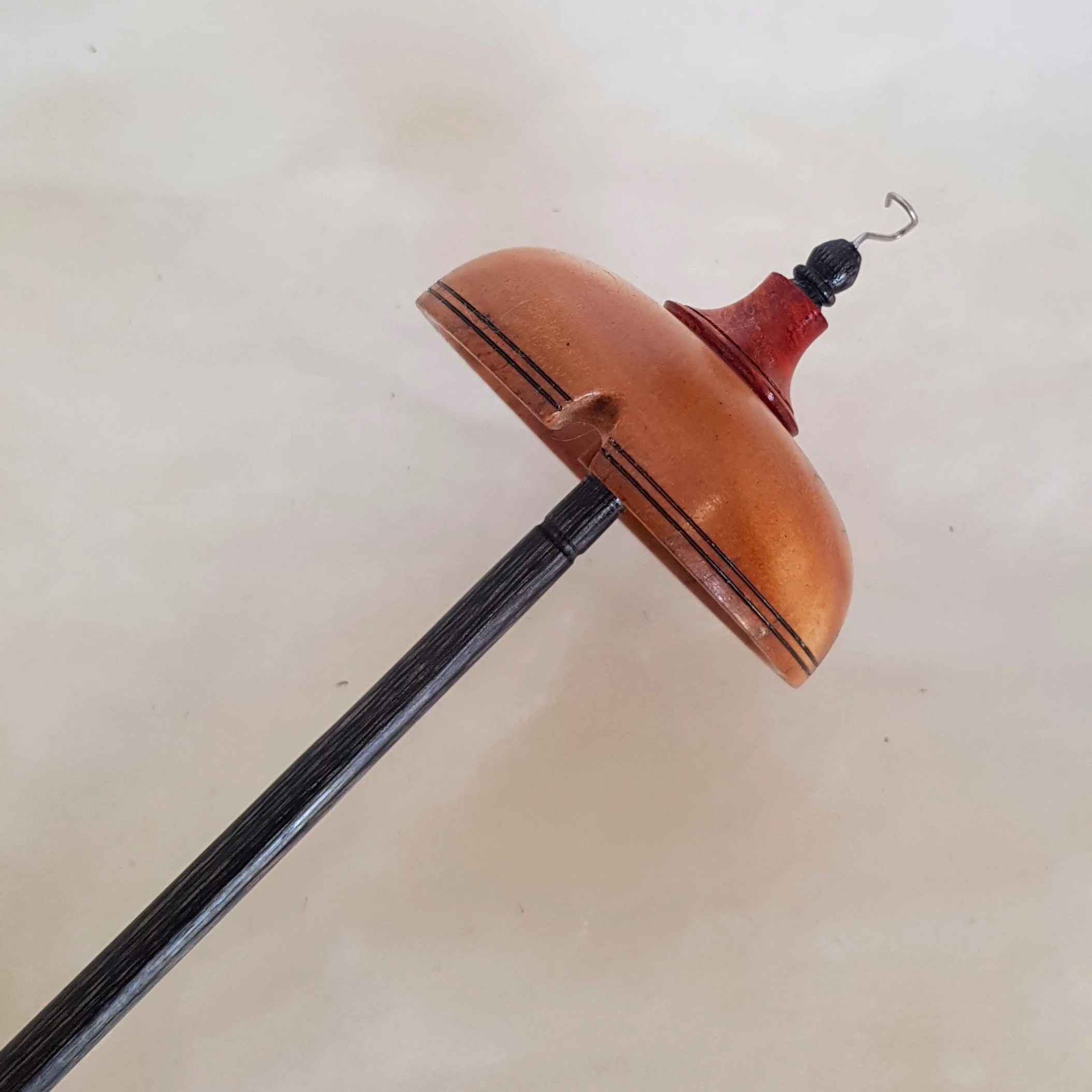 Signature Series - Medium Weight Top Whorl Drop Spindle in Curly Eucalyptus, Highly Figured Lace Sheoak, and Frogwood.