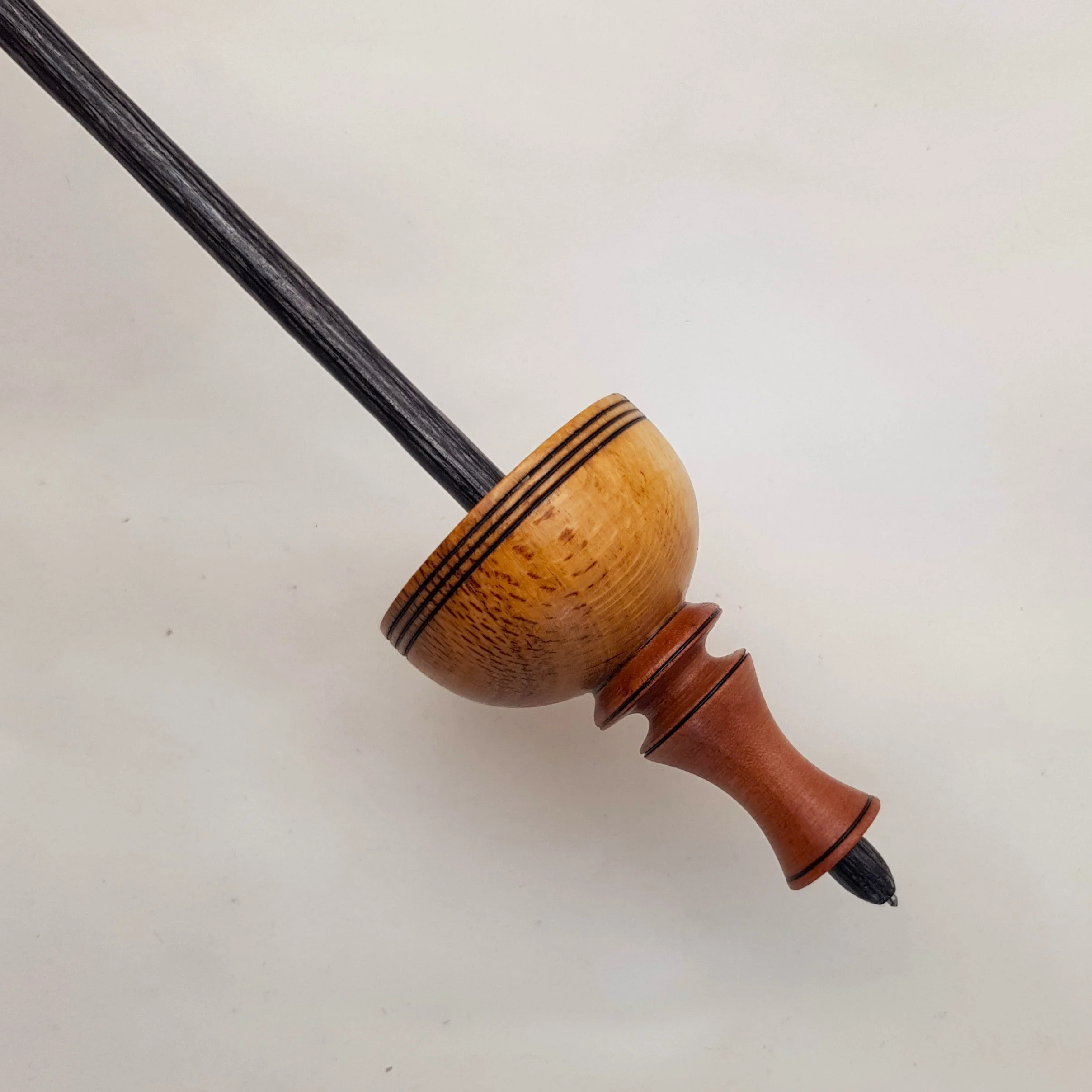 Signature Series - Tibetan - Light Weight Titanium Tipped Supported Spindle in Figured Silky Oak, Tasmanian Myrtle, and Frogwood.
