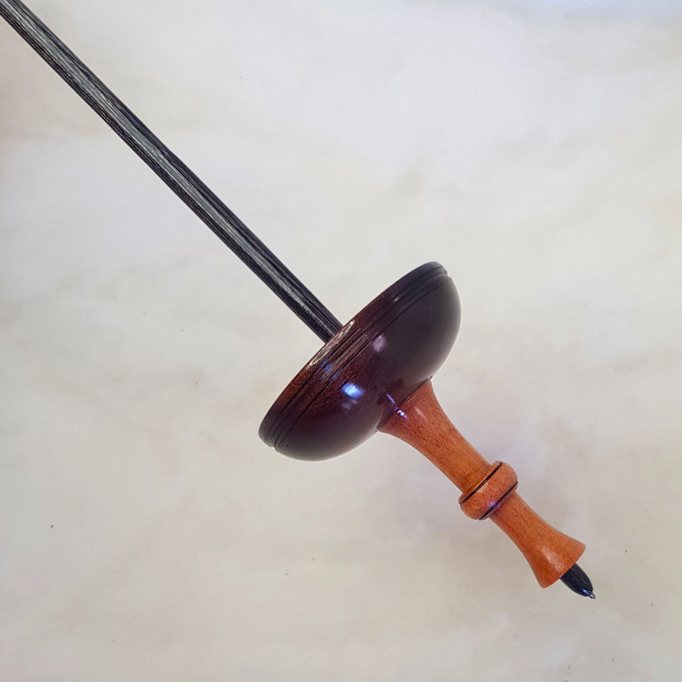 Signature Series - Pu Yok - Heavy Weight, Tibetan Style  Supported Spindle in Figured Inland Rosewood, Queensland Maple, and Frogwood.