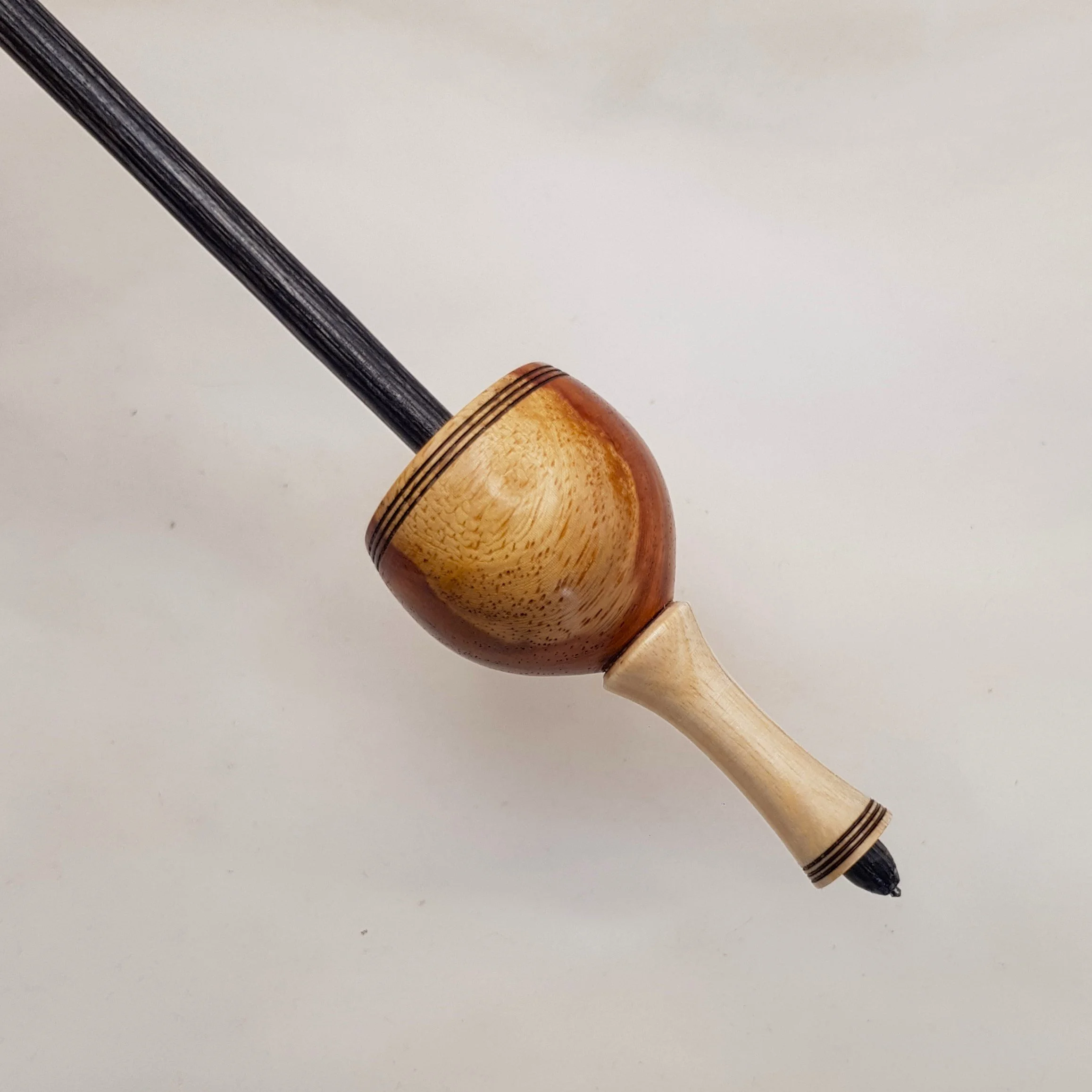 Signature Series - Tibetan - Light Weight Titanium Tipped Supported Spindle in Very Highly Figured PNG Red Rosewood, Quandong, and Frogwood.