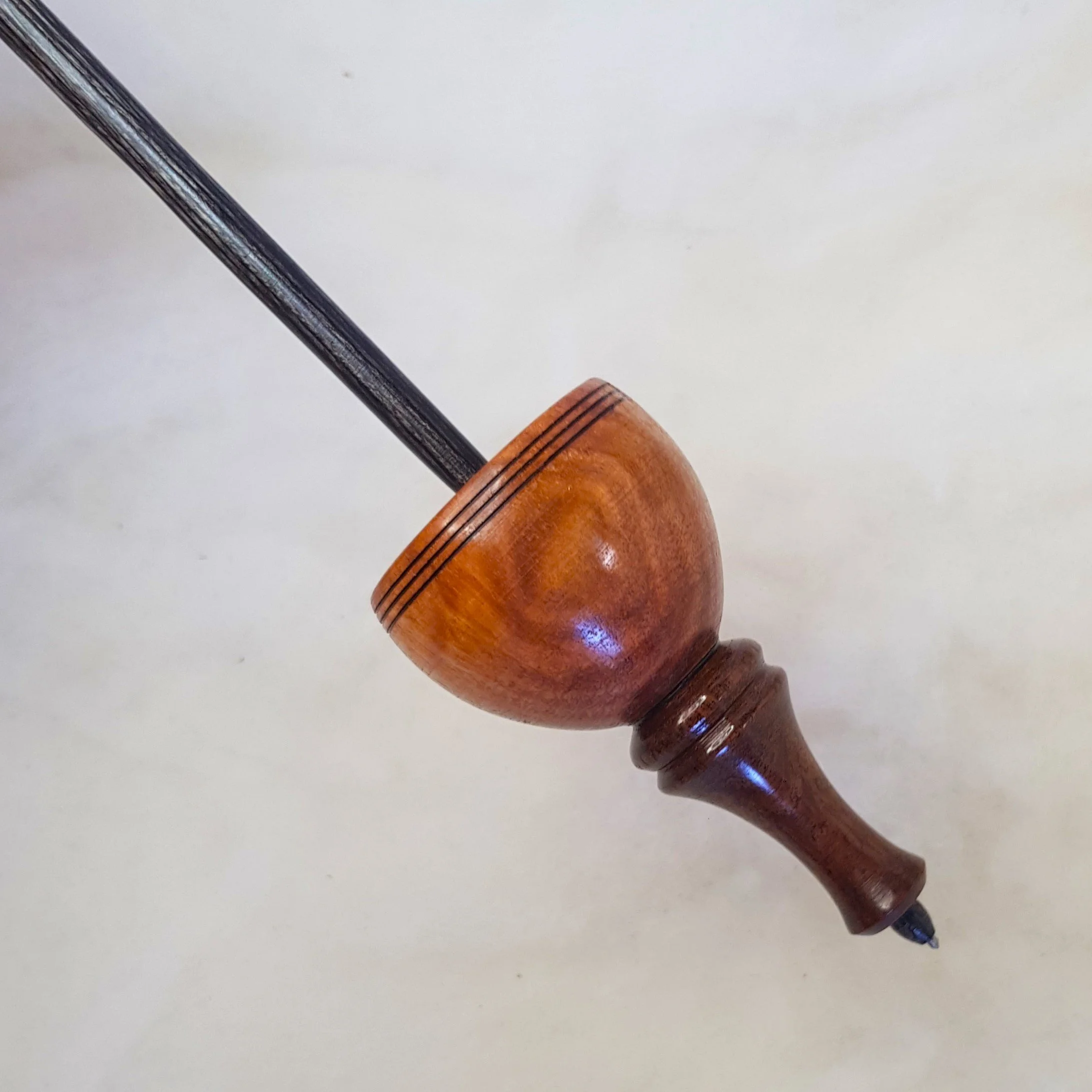 Signature Series - Tibetan - Medium Heavy Weight Titanium Tipped Supported Spindle in Marbled Eucalyptus, Casuarina, and Frogwood. - H