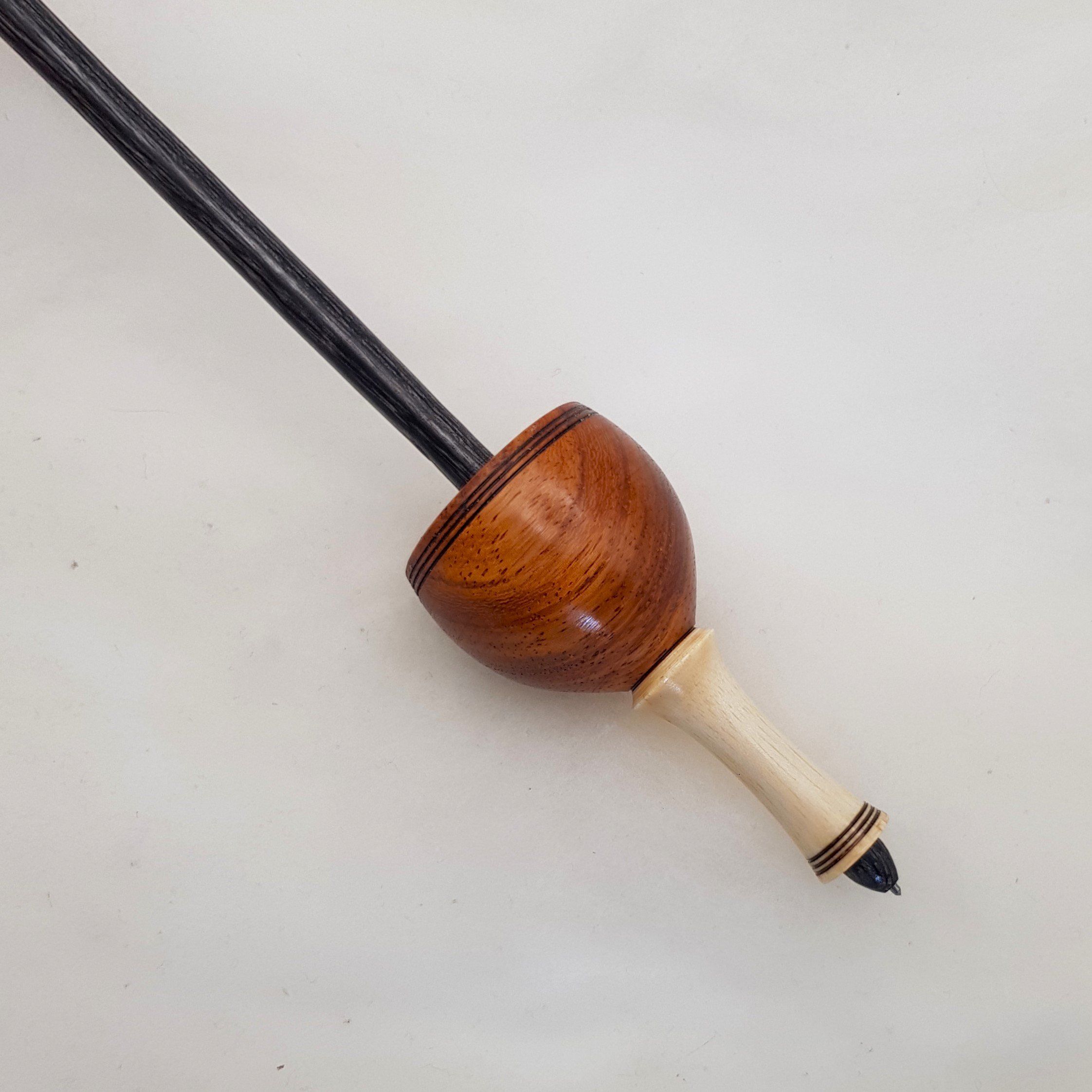 Signature Series - Tibetan - Light Weight Titanium Tipped Supported Spindle in Highly Figured PNG Red Rosewood, Quandong, and Frogwood.