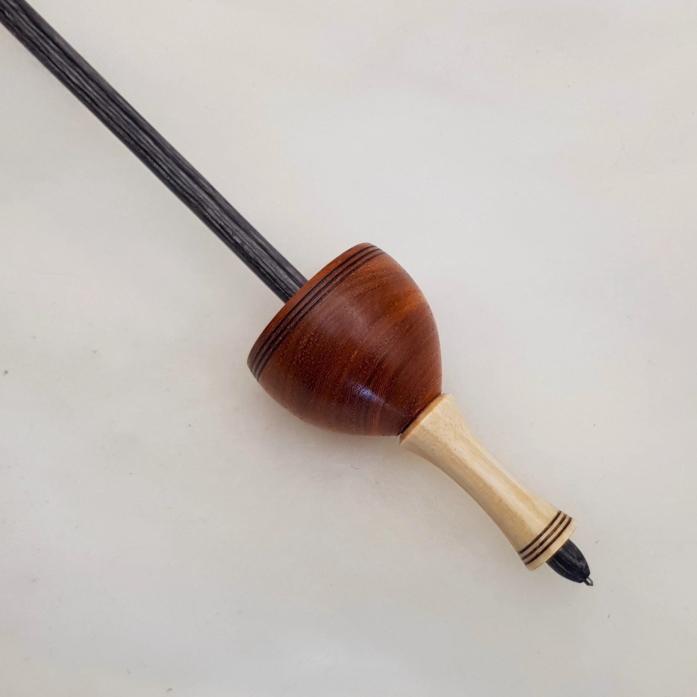 Signature Series - Tibetan - Light Weight Titanium Tipped Supported Spindle in Highly Figured PNG Red Rosewood, Quandong, and Frogwood..