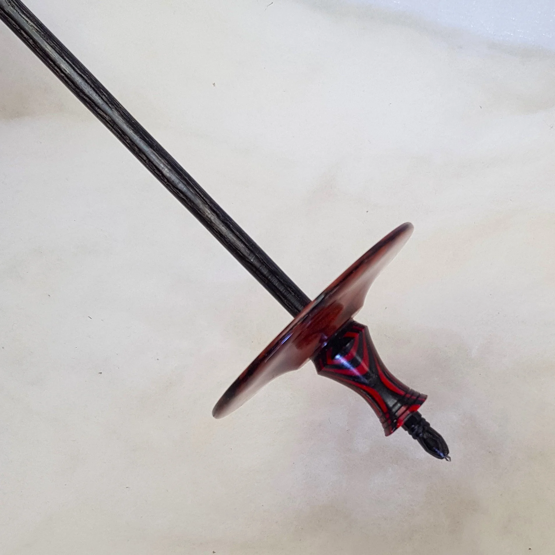 Signature Series : Gosstyle Spindle - Medium Weight, Titanium Tipped Supported Spindle made in Highly Figured Flame Oak, Dymondwood, and Frogwood.