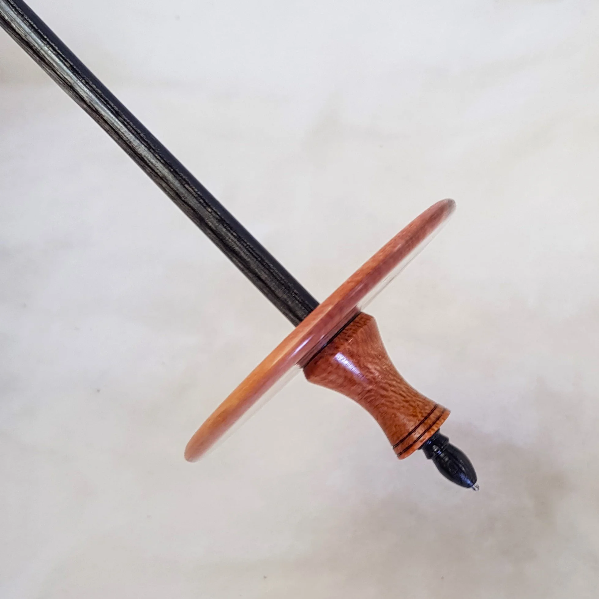 Signature Series : Gosstyle Spindle - Light Weight, Titanium Tipped Supported Spindle made in Very Highly Spalted Native Tamarind, Figured Silky Oak, and Frogwood.