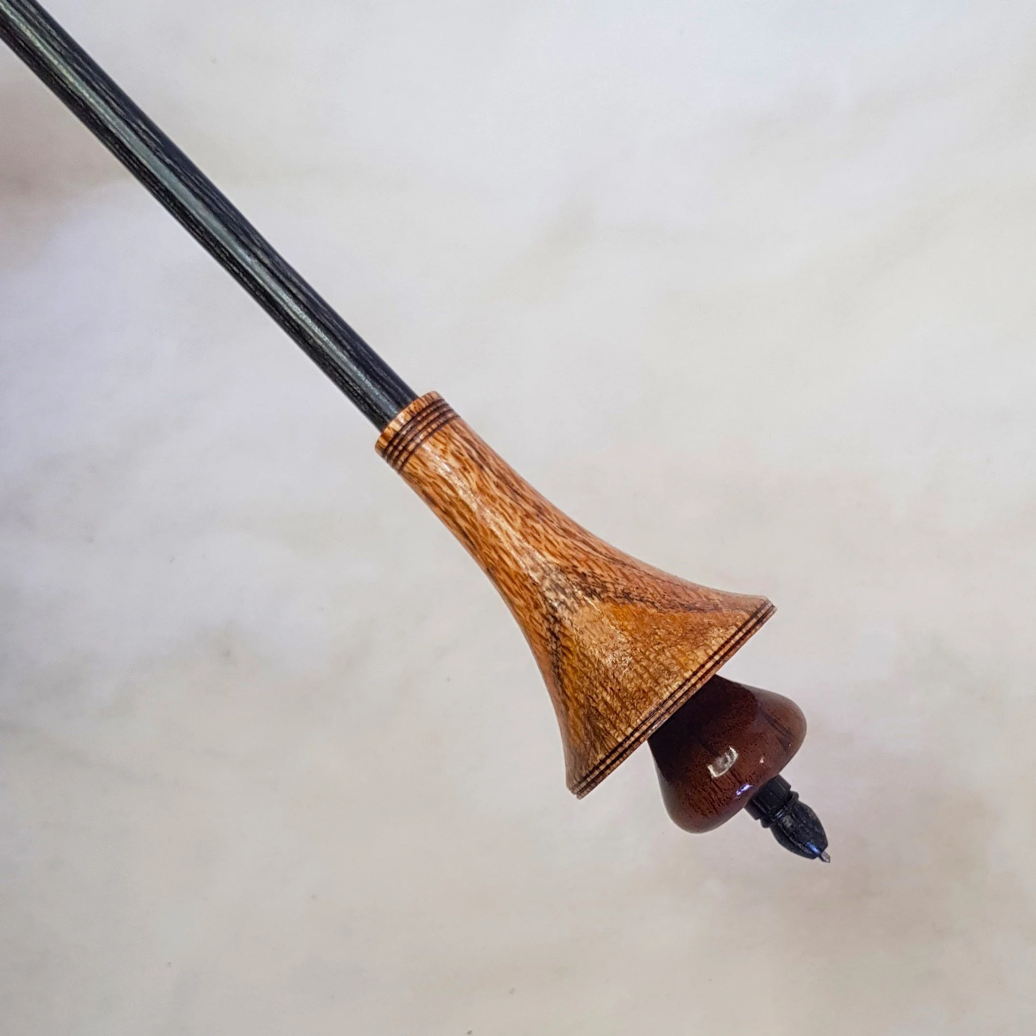 Signature Series - Fungos - Light Weight, Russian style supported spindle in, Highly Figured Silky Oak, Highly Figured Hairy Oak, and Frogwood.