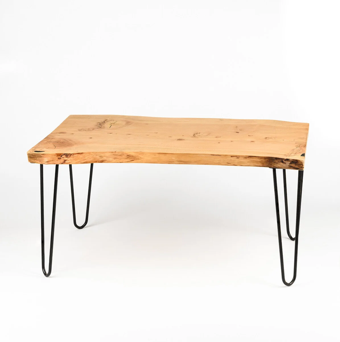 Liveedge Cedar Coffee Table + Hairpin Legs — Bay Area Redwood