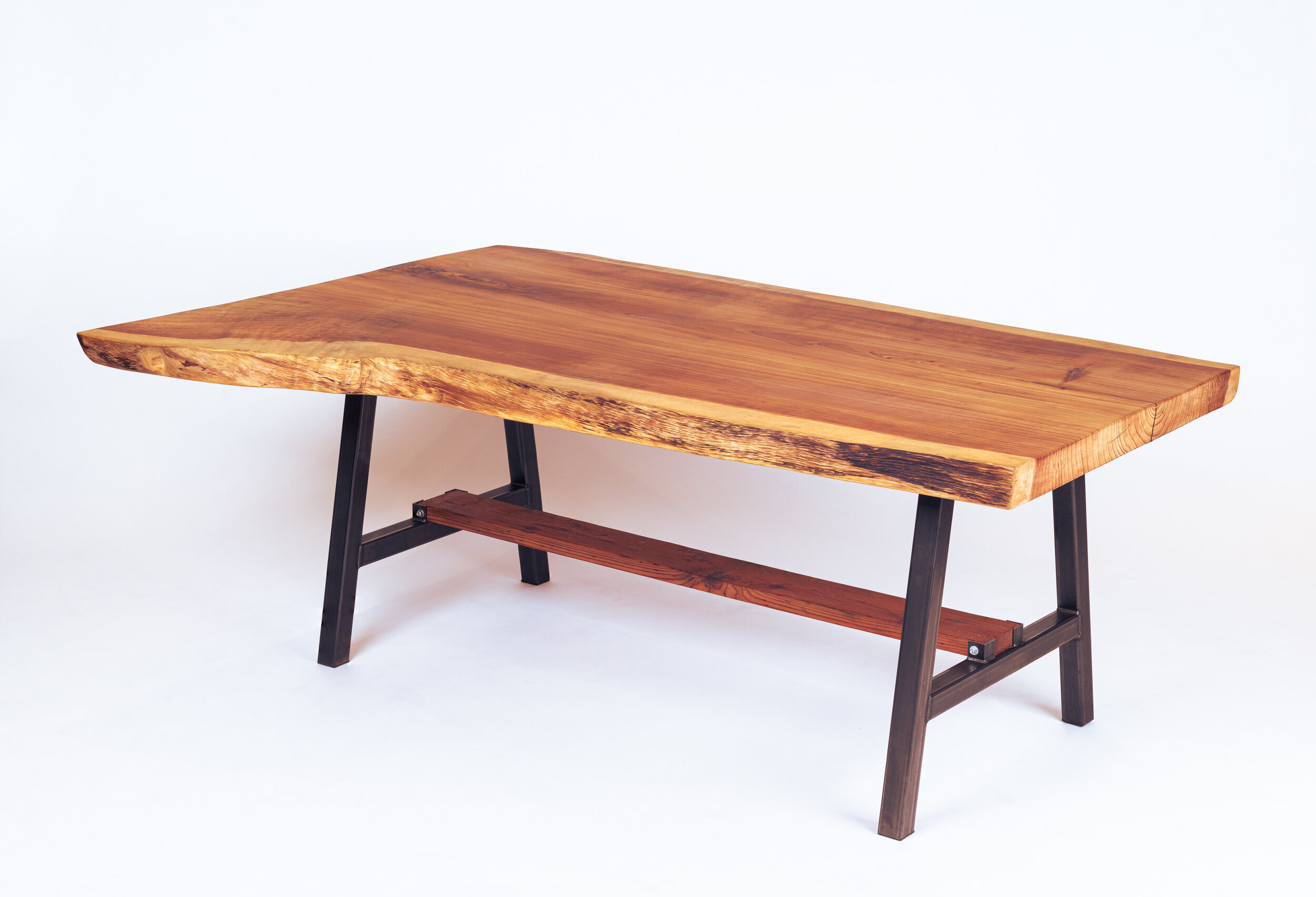 Live-Edge Flared Redwood Dining Table