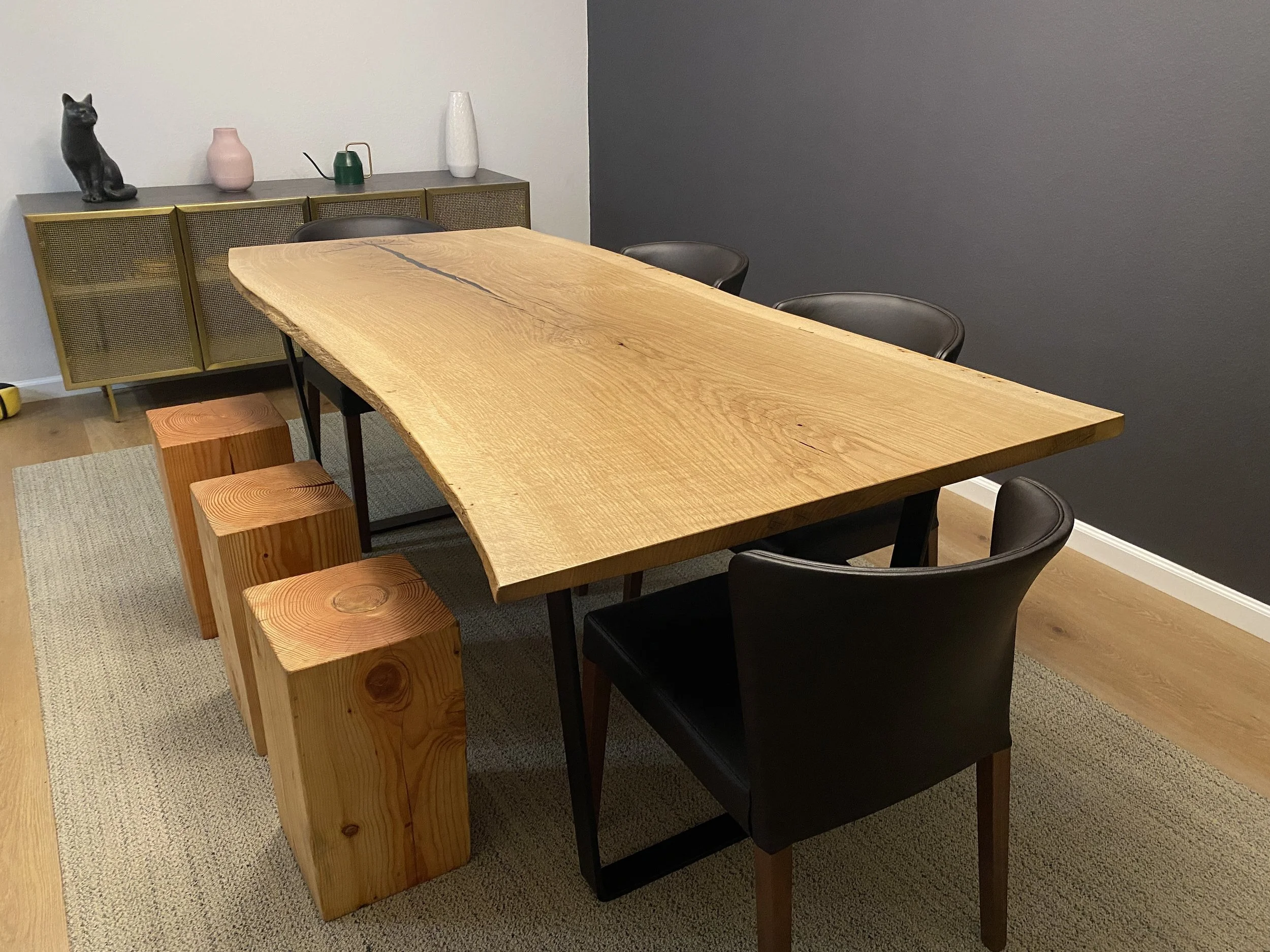 LiveEdge Solid Wood Dining Table — Bay Area Redwood