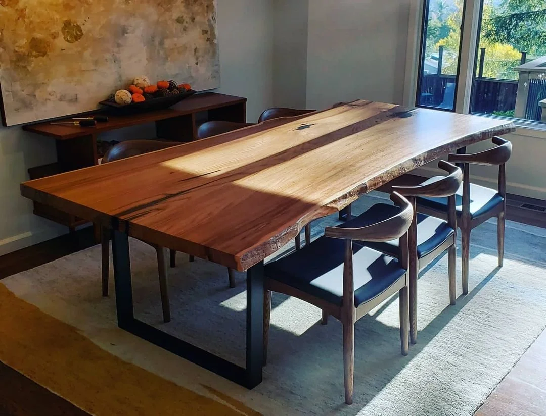 LiveEdge Solid Wood Dining Table — Bay Area Redwood