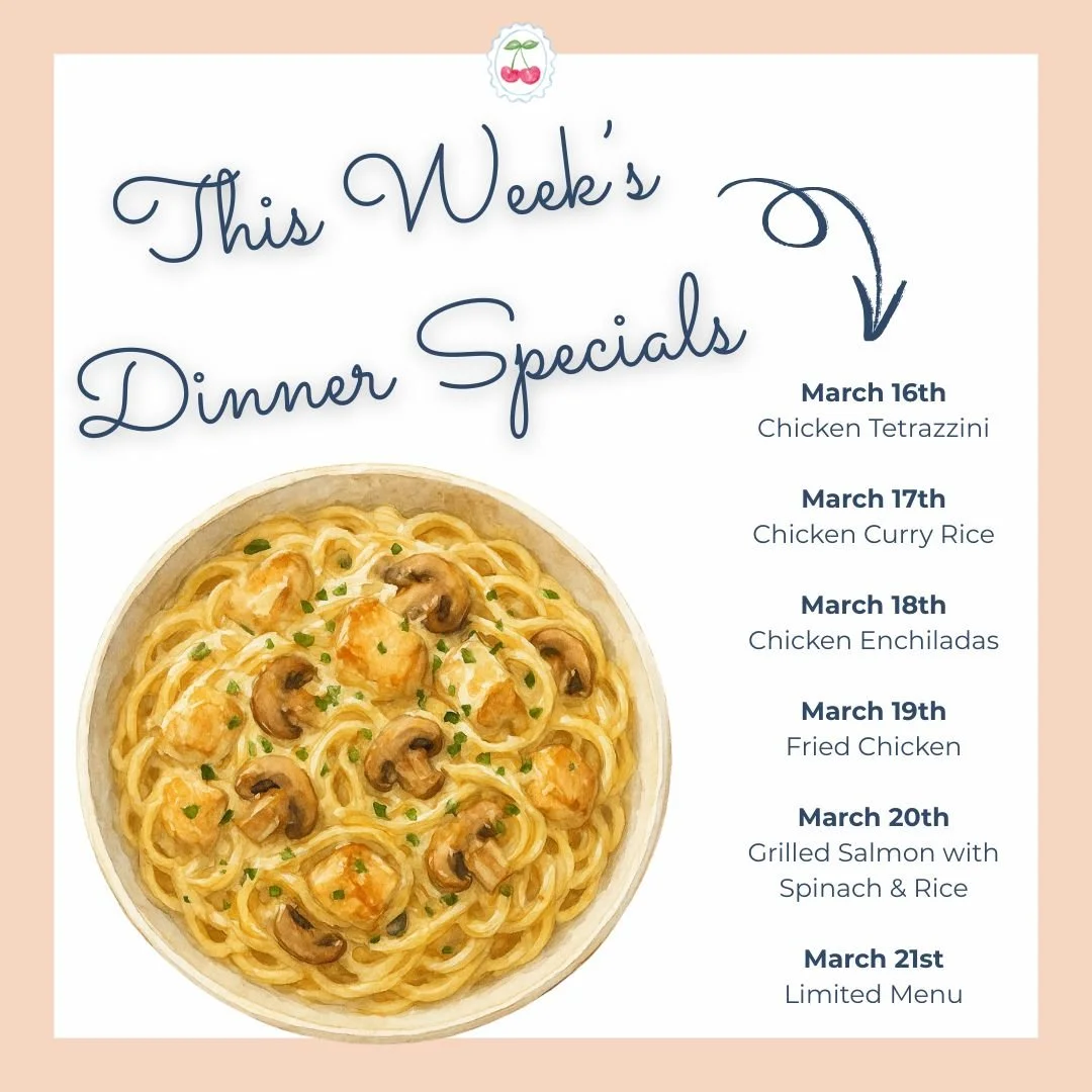 What's for dinner this week? Scroll ➡ through our post to view this week's Dinner &amp; Soup Specials! Made fresh in our kitchen, our specials are available daily in carryout! Call 314-997-4411 ext. 115 or 116 for availability.

A friendly reminder t