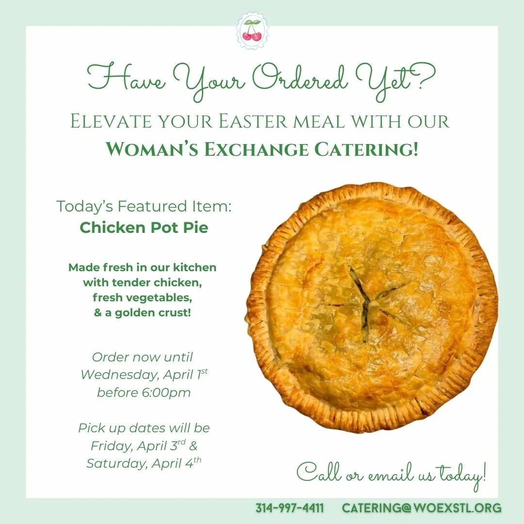 Have you ordered your Easter Catering yet? 🐰🌸 Add our signature Chicken Pot Pie to your Easter lunch or dinner! Made fresh in our kitchen with tender chicken, fresh vegetables, &amp; a golden crust, our Chicken Pot Pie is a fan favorite &amp; raved