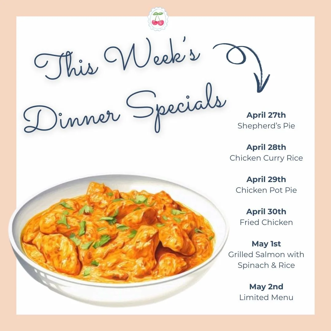 What's for dinner this week? Scroll through our post to view this week's Dinner &amp; Soup Specials! Made fresh in our kitchen, our specials are available daily in carryout! Call 314-997-4411 ext. 115 or 116 for availability. 

A friendly reminder th
