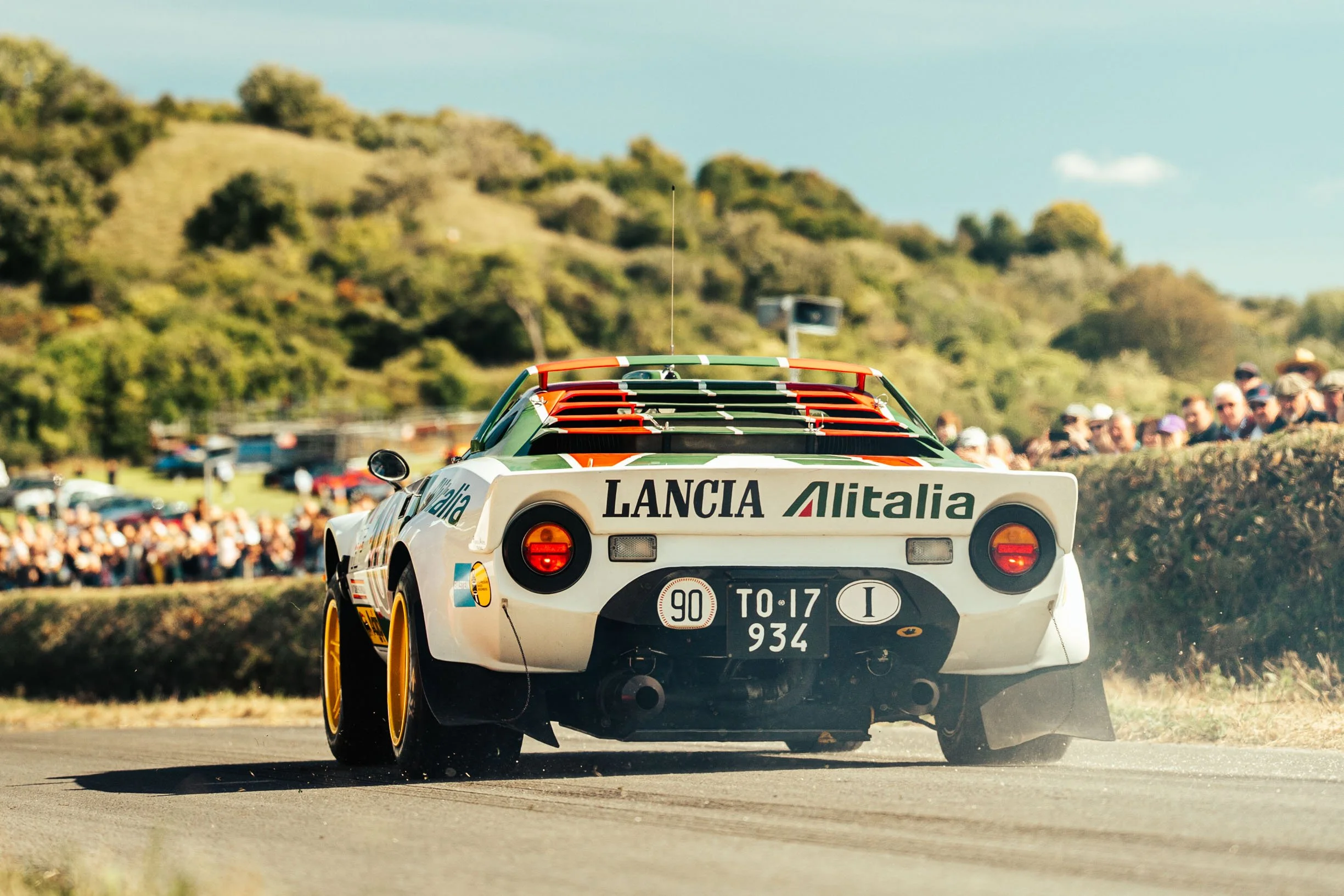  Lancia Stratos Gr.4 Alitalia running the hill at the Kop Hill Climb event, Princes Risborough. 