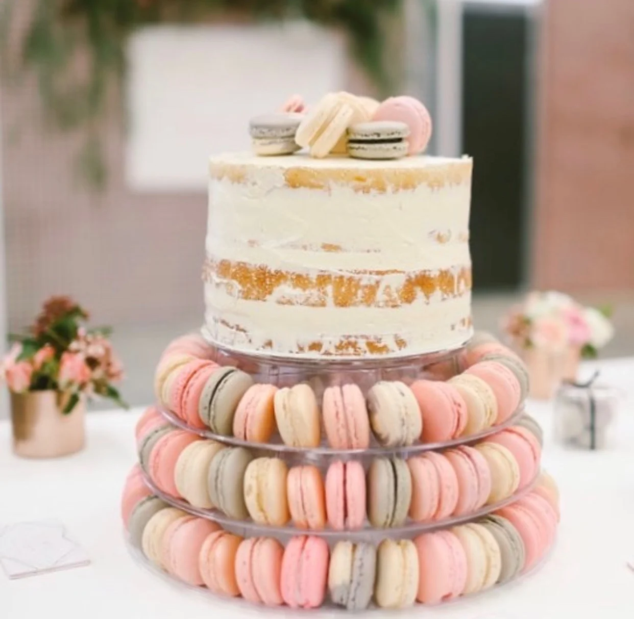 135 Macaron Tower - Cake 3 Little Robins Cakery