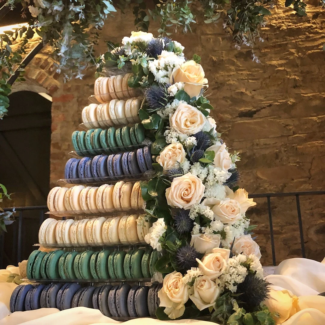 220 Macaron Wedding Tower - Florals by Flavour + Heart