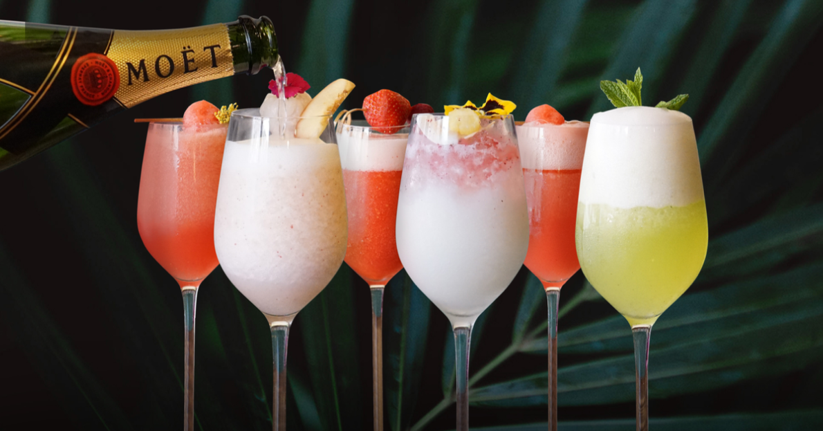 Frozellinis, the World’s First Frozen Bellini in 6 Different amazing flavours: Peach and Lychee, Strawberry, Porn Star, Coco Soursop, Missionary’s Downfall and Watermelon & Elderflower. What’s your favourite?
