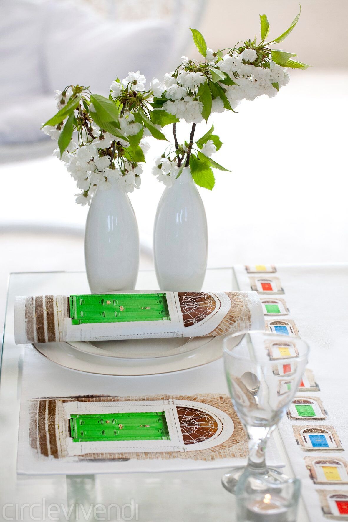 Green Dublin Doors Napkins Set