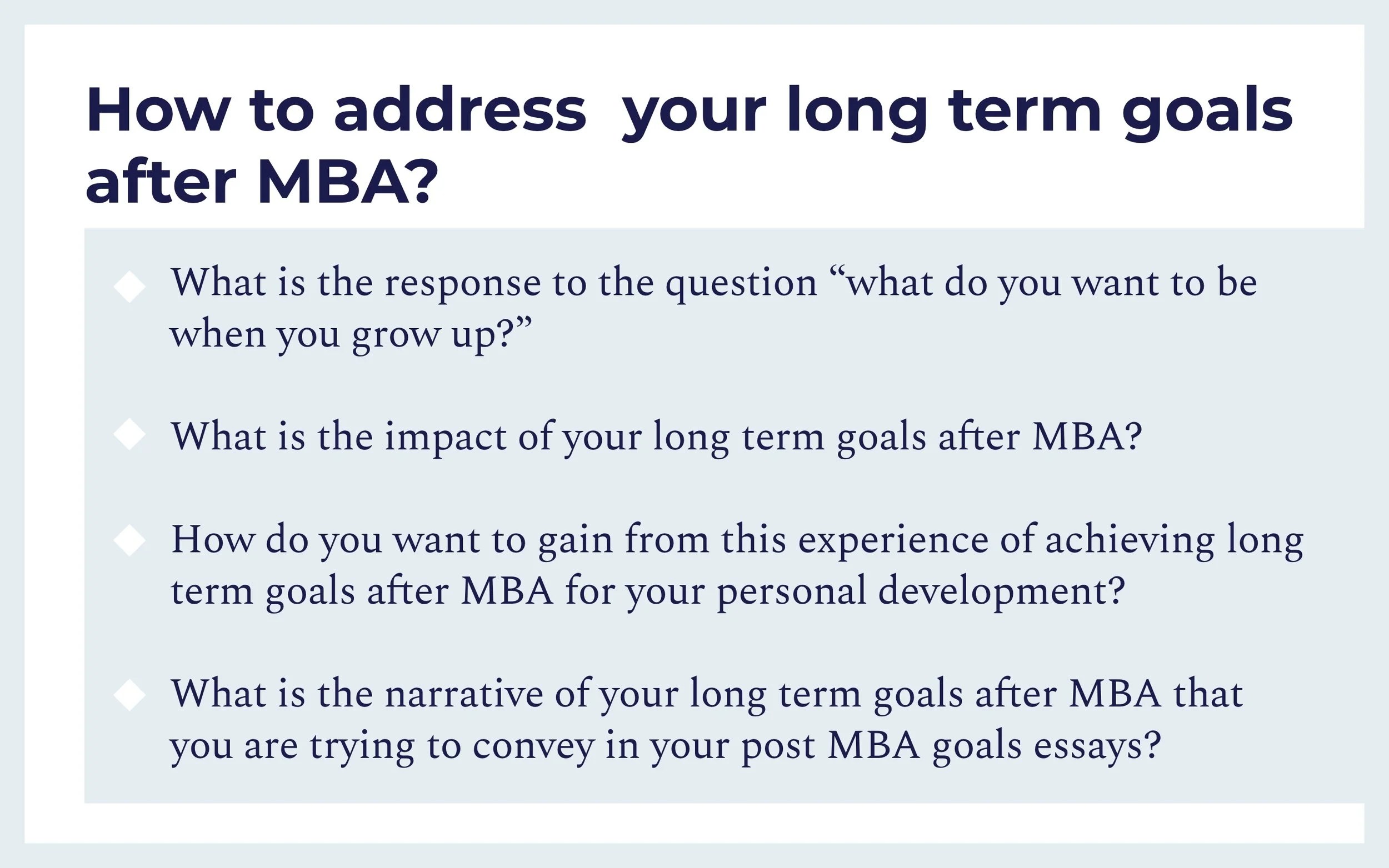 short and long term goals mba essay