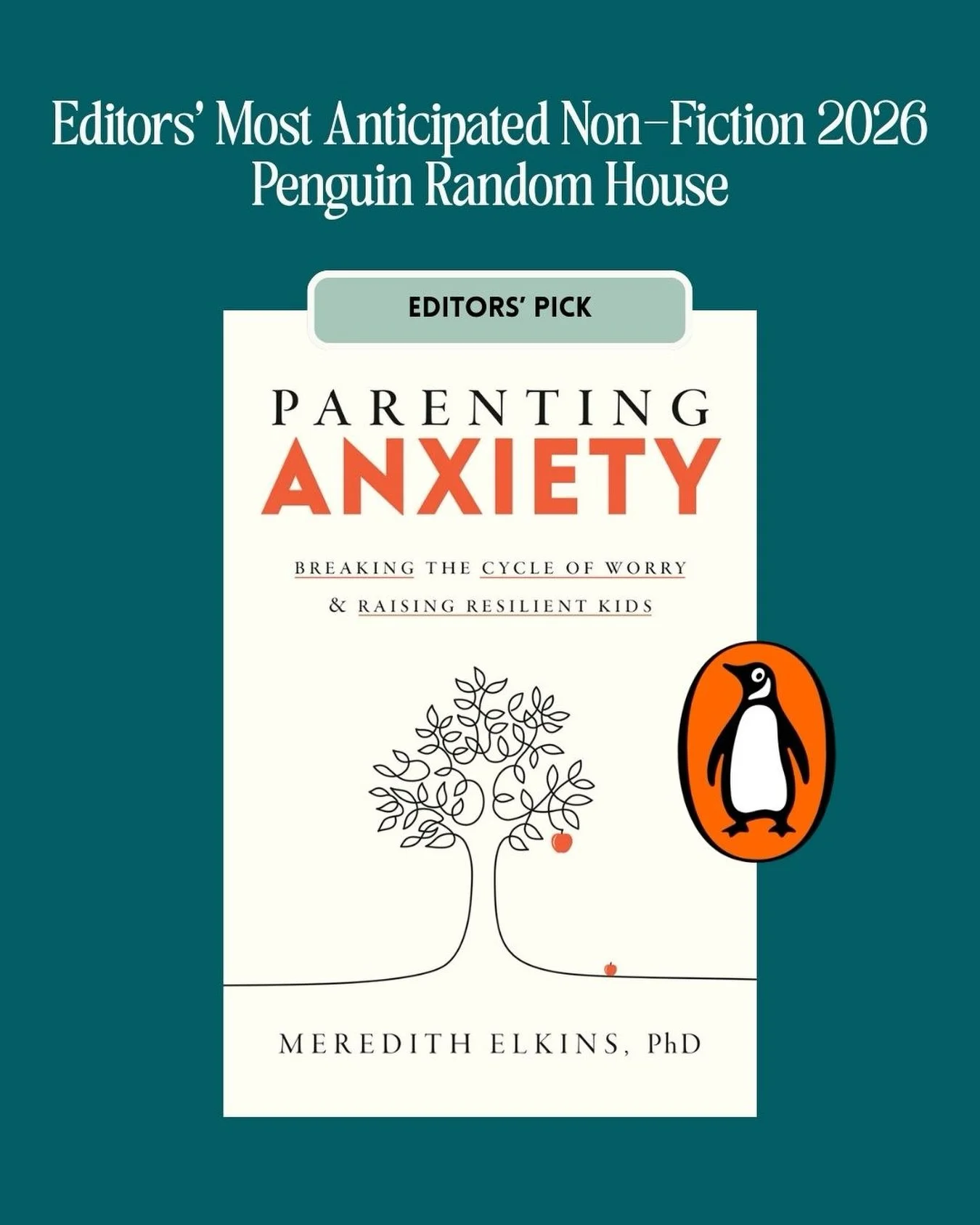 Honored that Parenting Anxiety was selected by Penguin Random House editors as one of their Most Anticipated Nonfiction Books of 2026! 

The book explores something I so often see in clinical work and in my community: how parent and child anxiety can