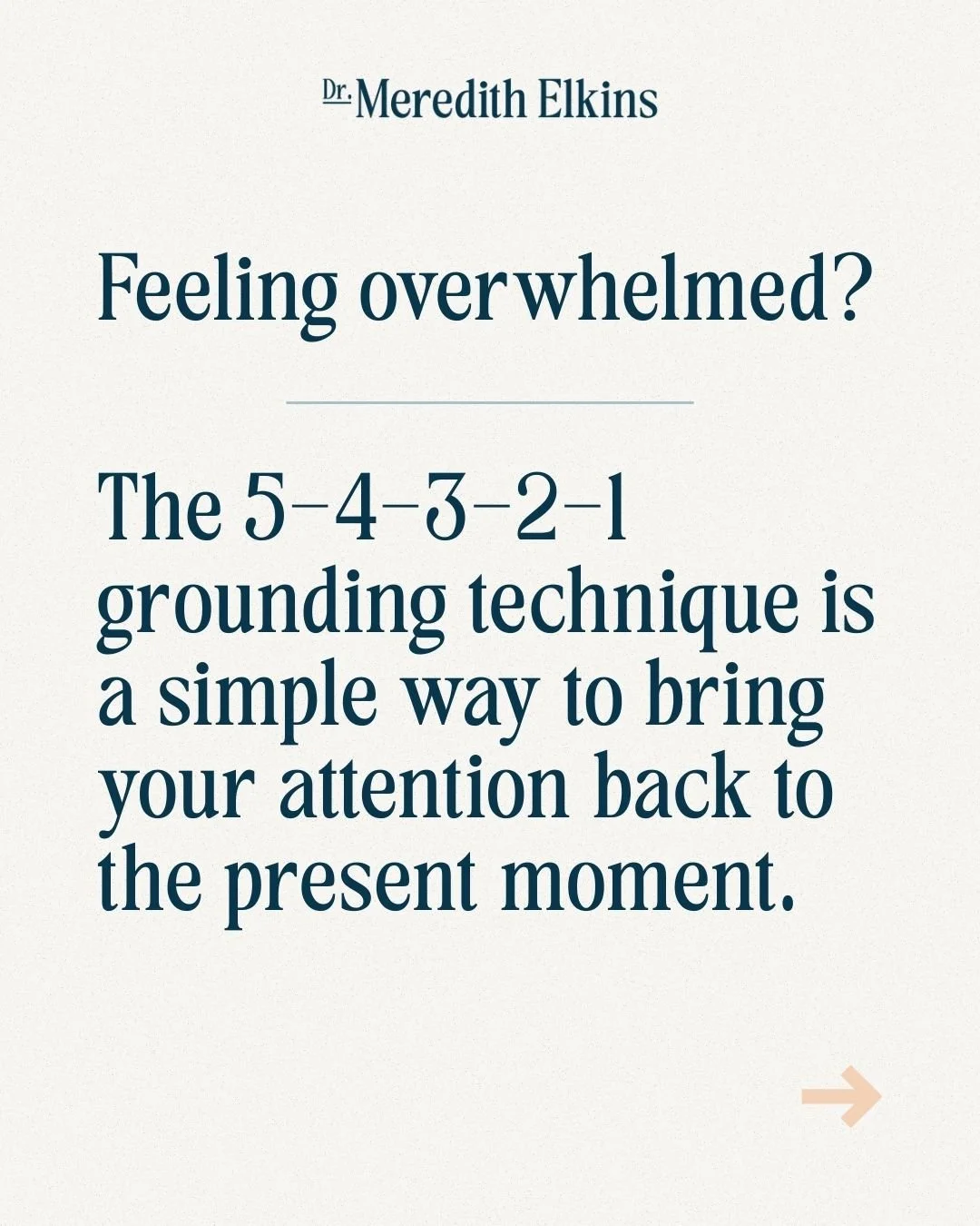Feeling overwhelmed? The 5-4-3-2-1 grounding technique is a simple way to reconnect with the present moment by engaging your senses.

Swipe through for a quick step-by-step you can try anytime anxiety starts to rise.

#anxietytools #groundingtechniqu