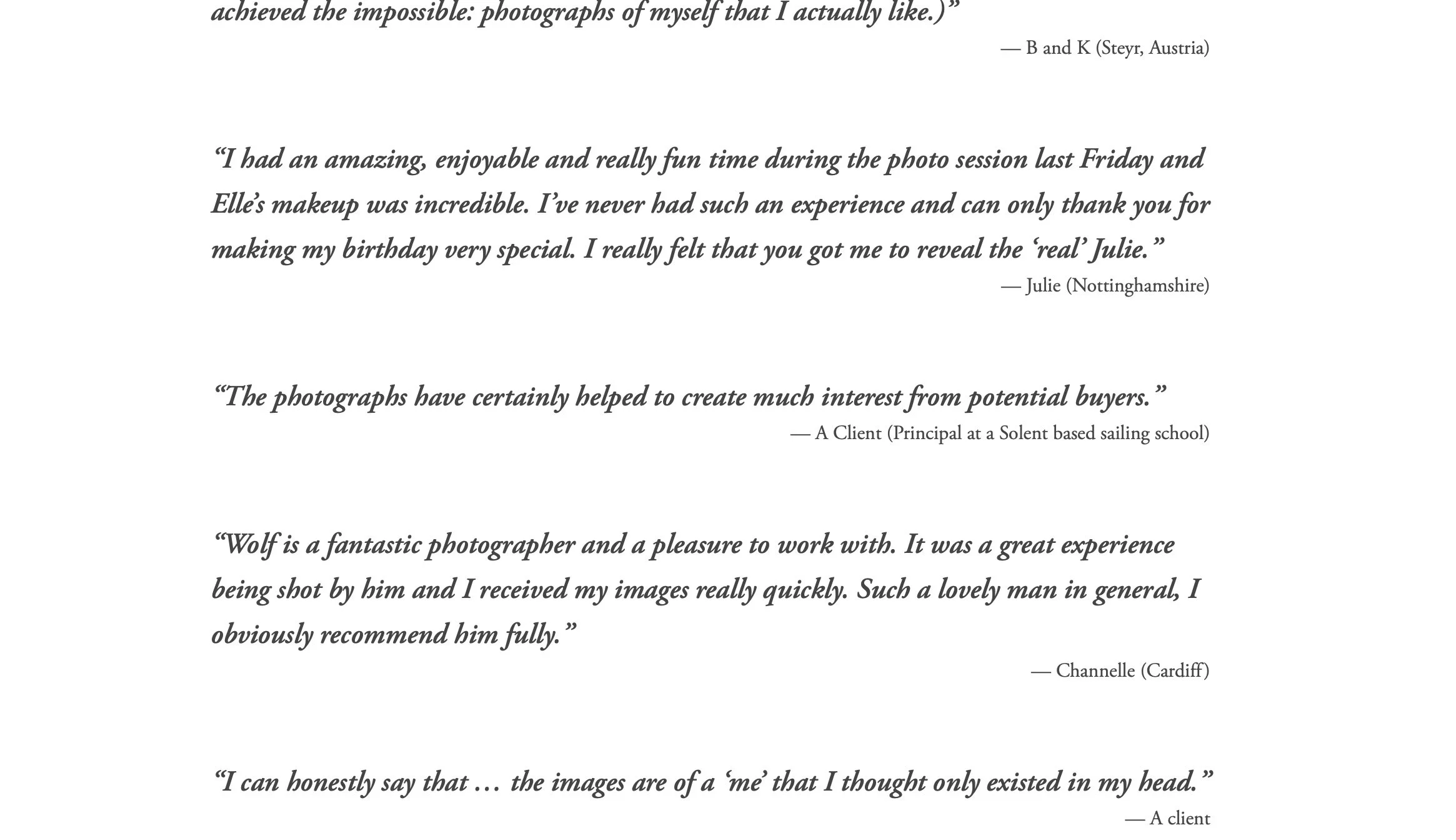 Read what clients are saying about Wolf Kettler