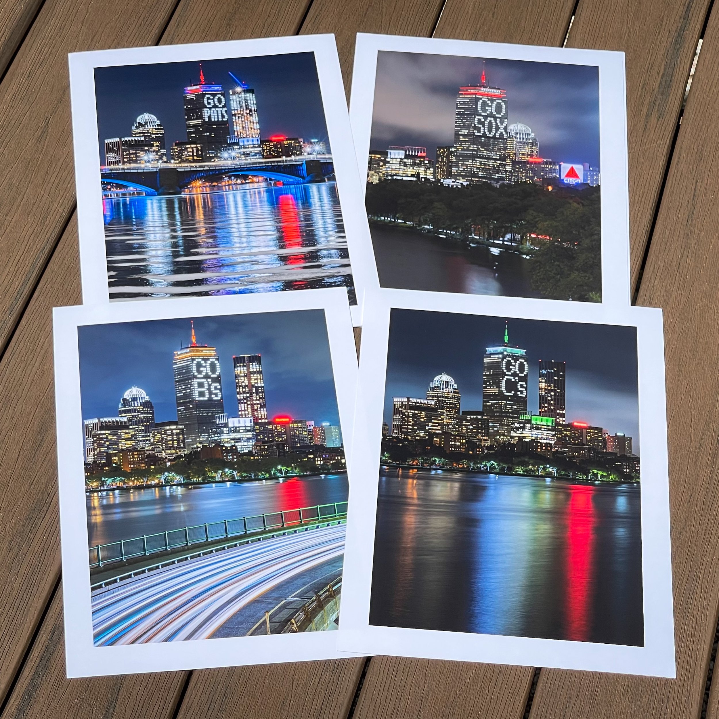 Prudential Tower lit for Boston Sports Teams Print Bundle — 617