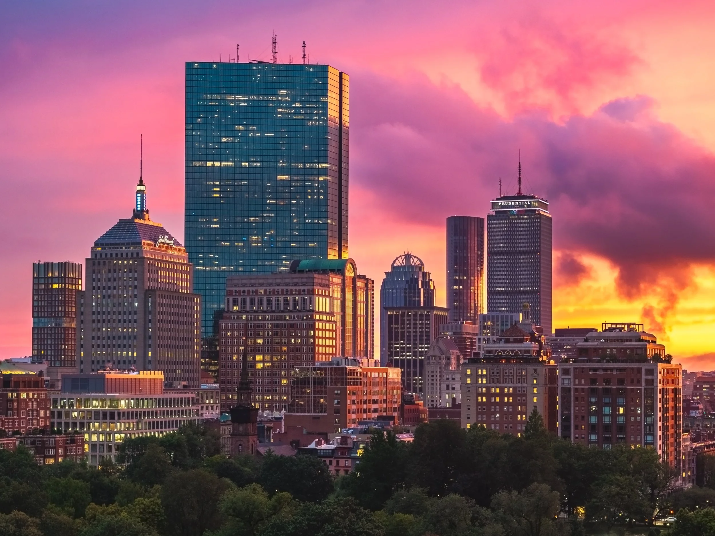 Boston's Bay Bay Skyline Sunset