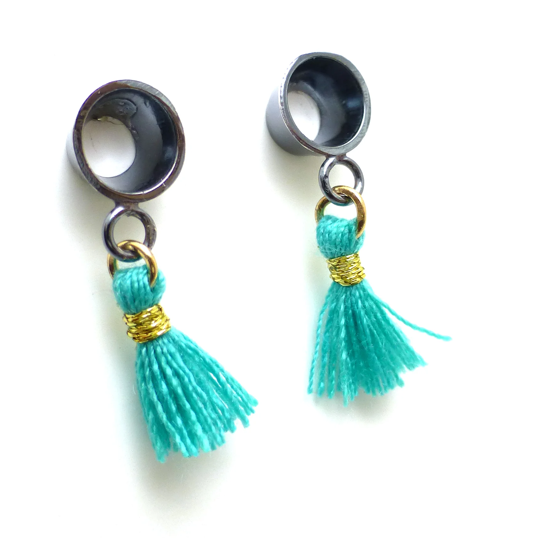 teal Mini Tassle earrings 2.JPG