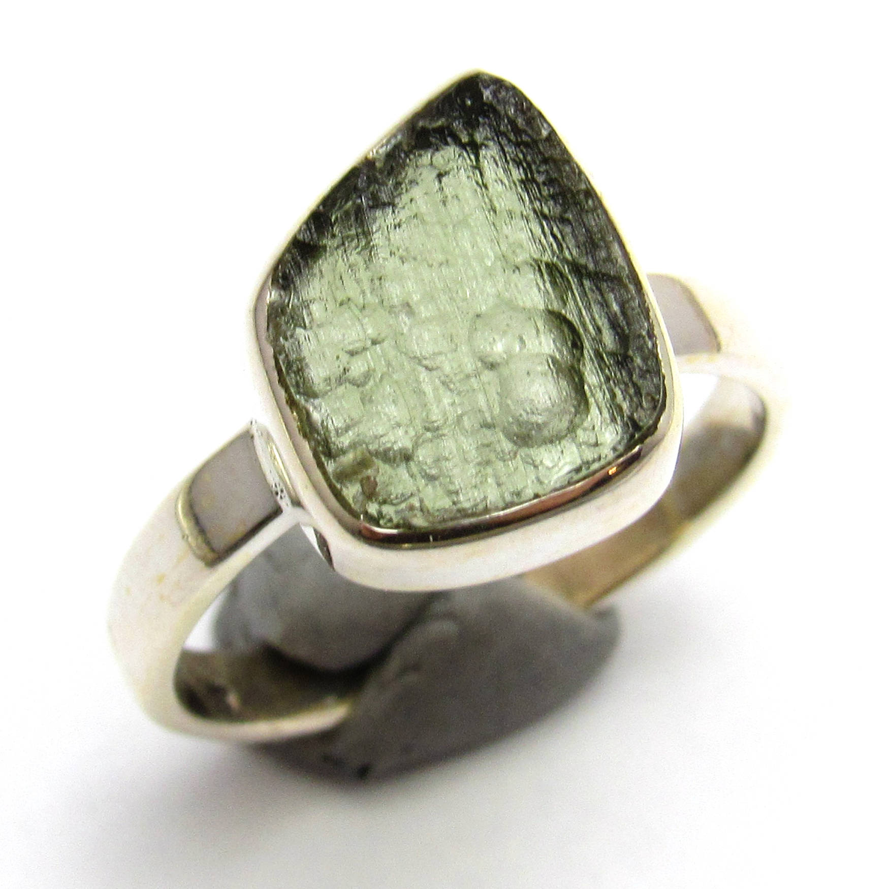 Moldavite ring